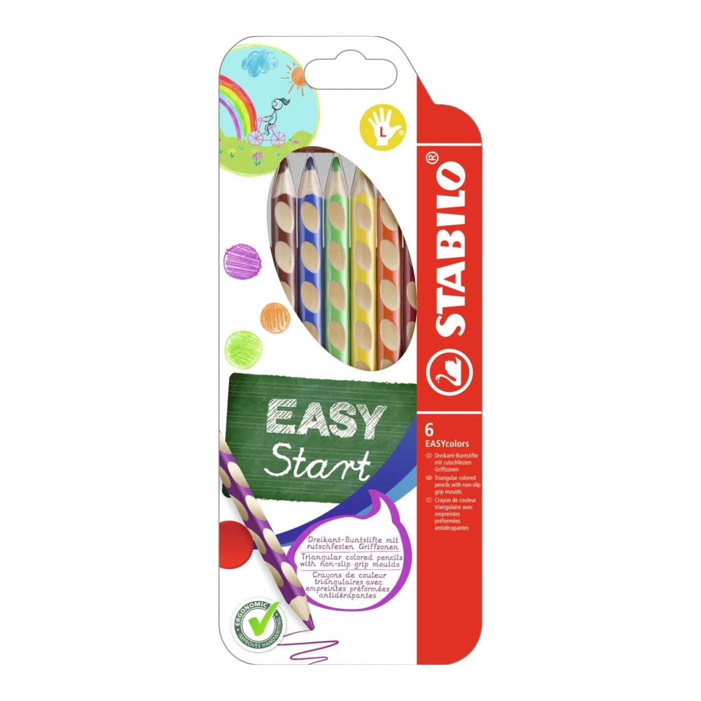 Stabilo Easycolors farveblyant sæt 6 stk venstre