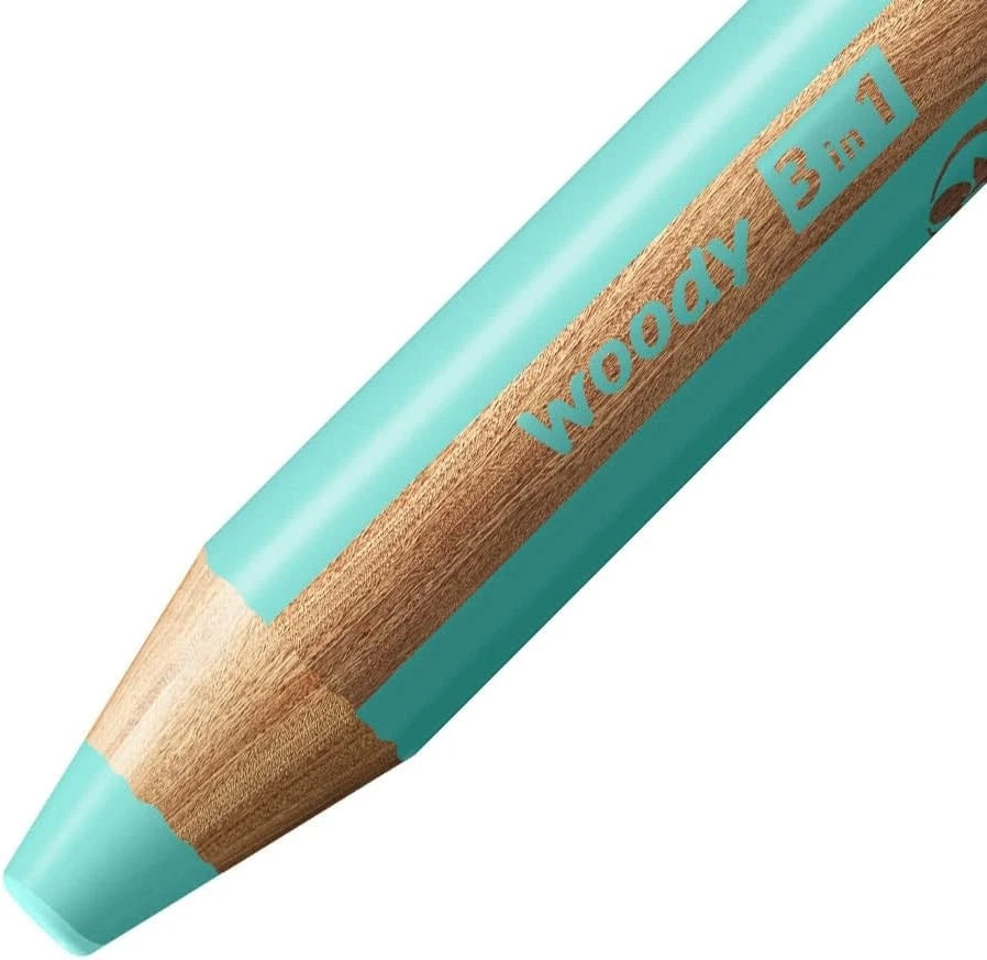 Stabilo Woody 3 in 1 pastel farveblyant sæt 6 stk inkl. spidser