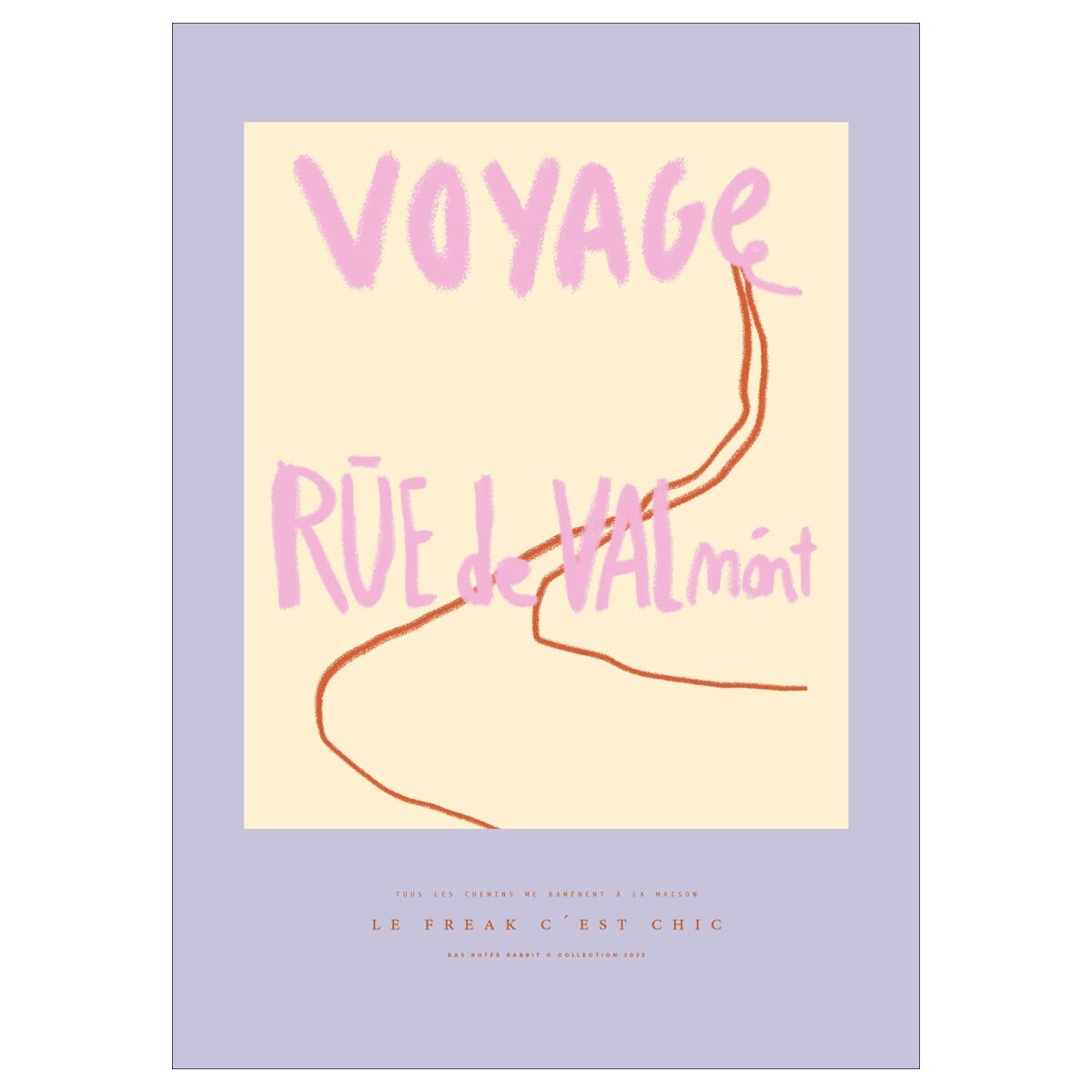 Das Rotes Rabbit Voyage 50 x 70 cm