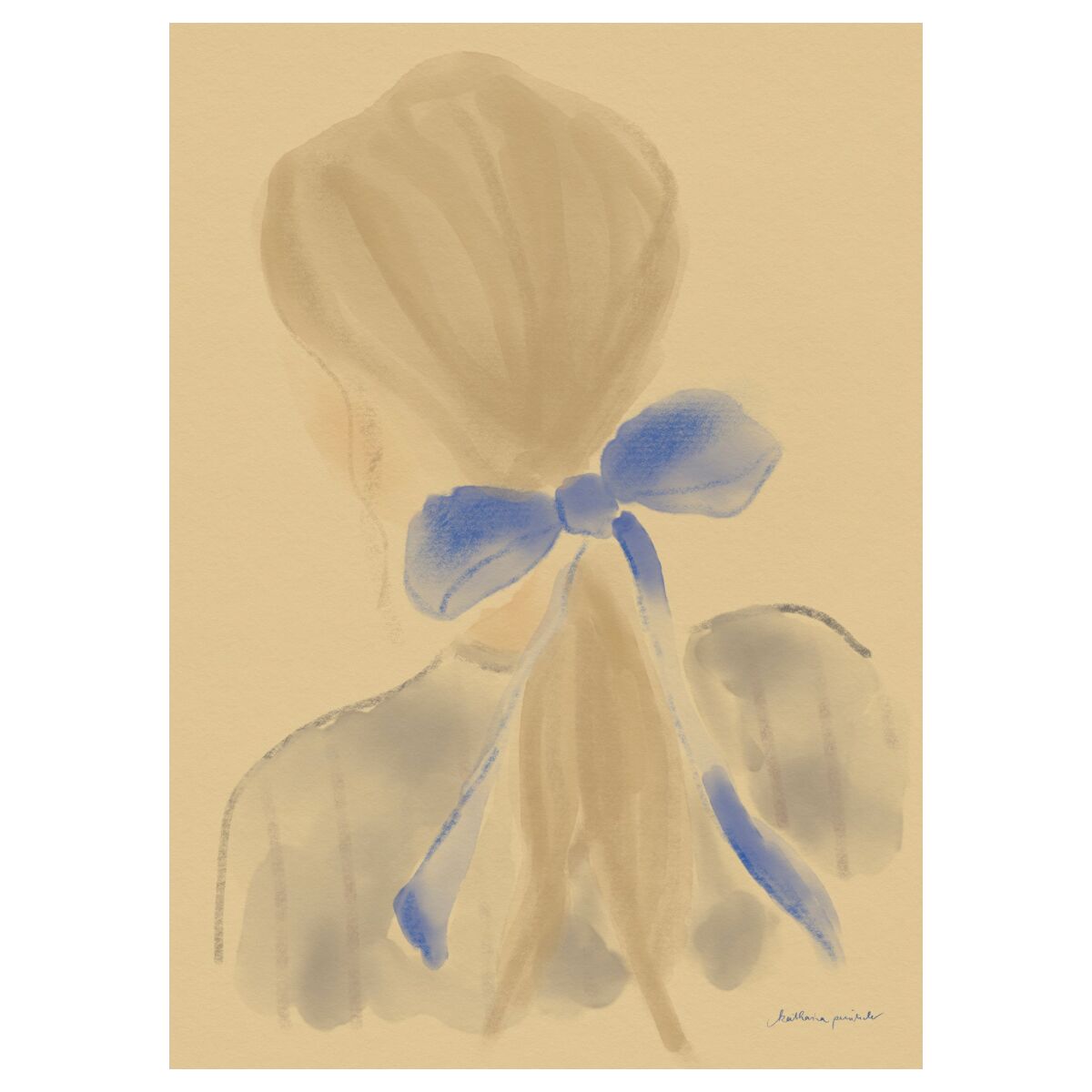 Girl With A Blue Hair Ribbon 70 x 100 cm