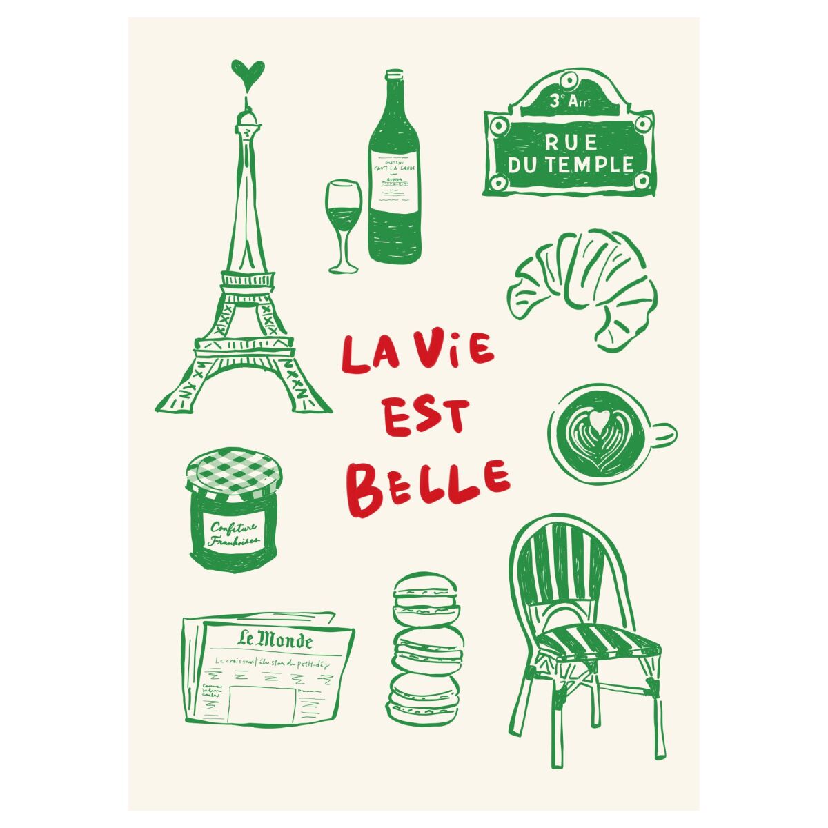 Rio Soley La Vie Est Belle - Paris Poster - A5