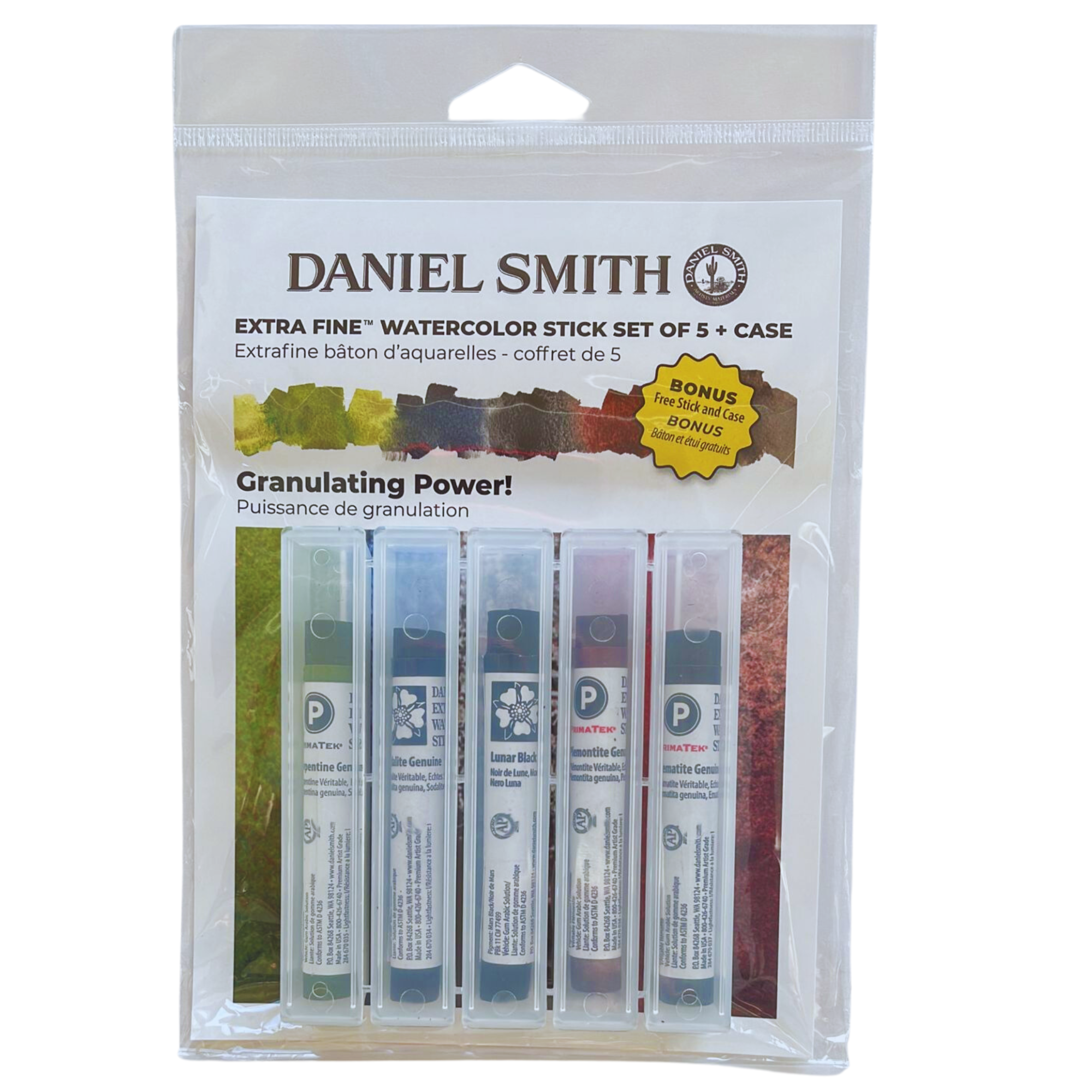 Daniel Smith Akvarel Stick 5 stk. Granulating Power Set