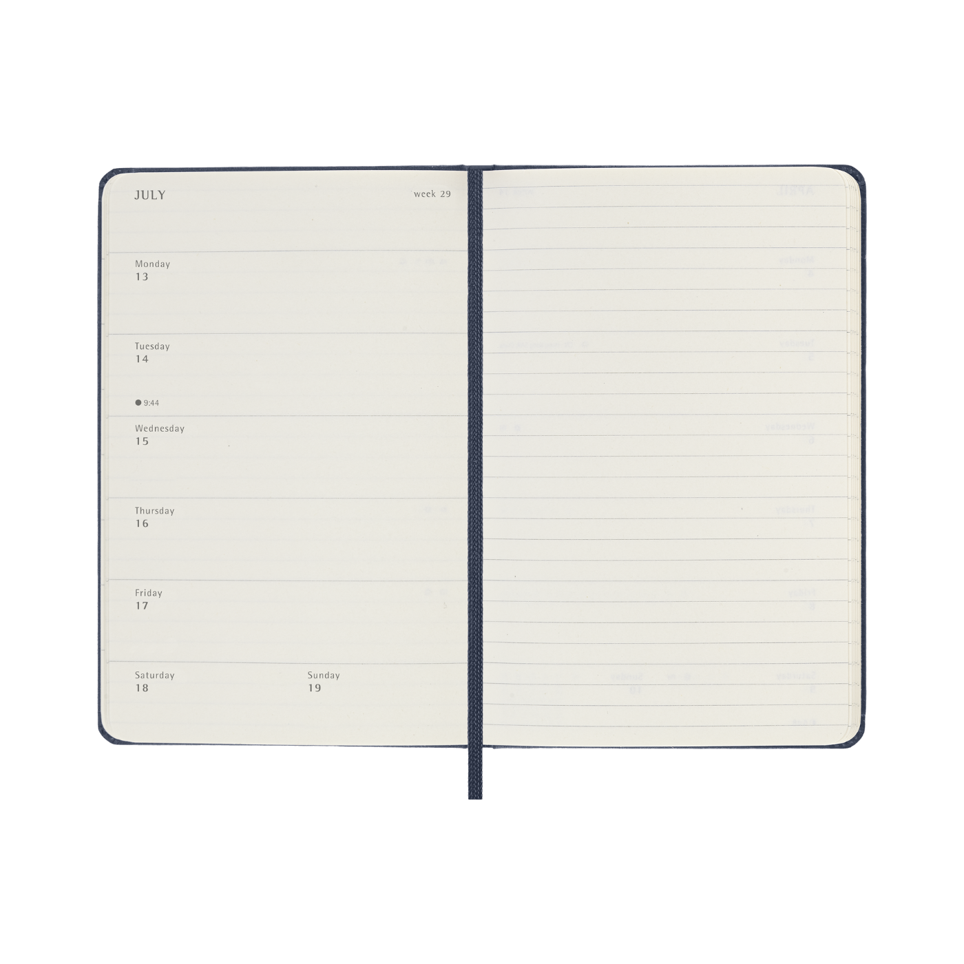 Moleskine Kalender Hard 12M Week Note Pocket Sapphire Blue 2026