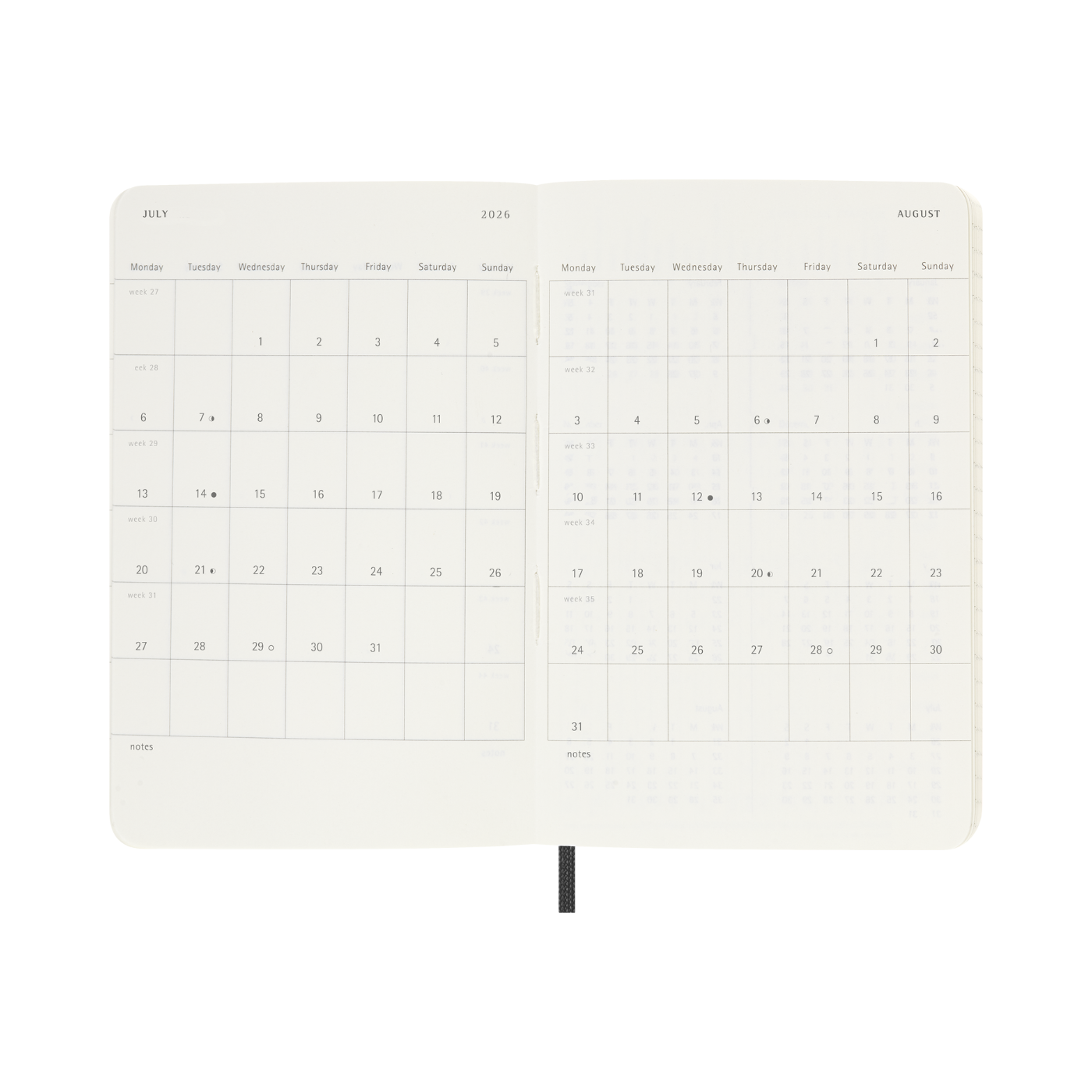 Moleskine Kalender Soft 12M Daily Pocket Sort 2026