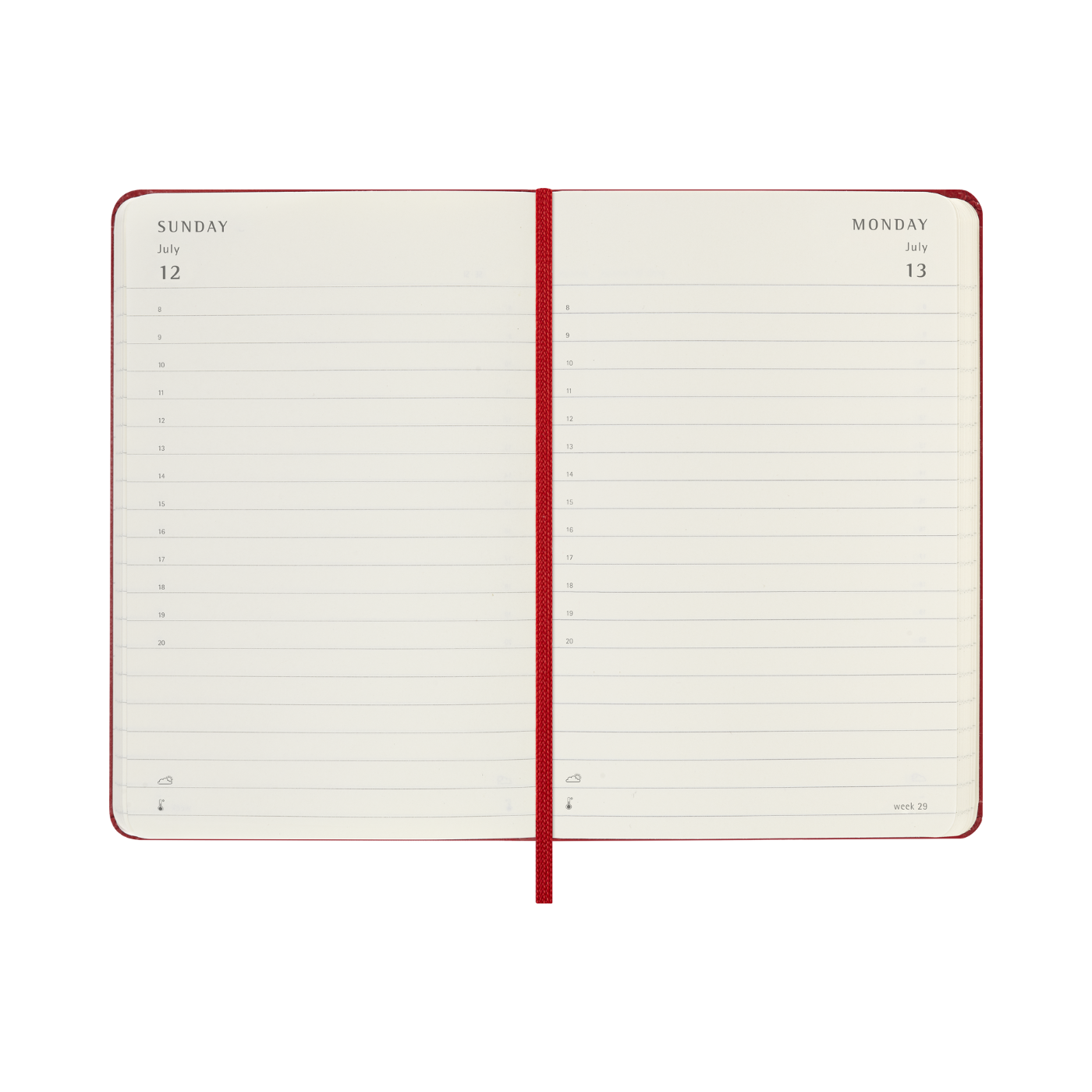 Moleskine Kalender Hard 12M Daily Pocket Rød 2026