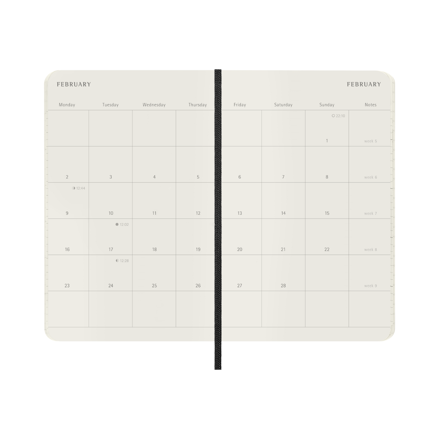 Moleskine Kalender Soft 12M Month Note Pocket Sort 2026