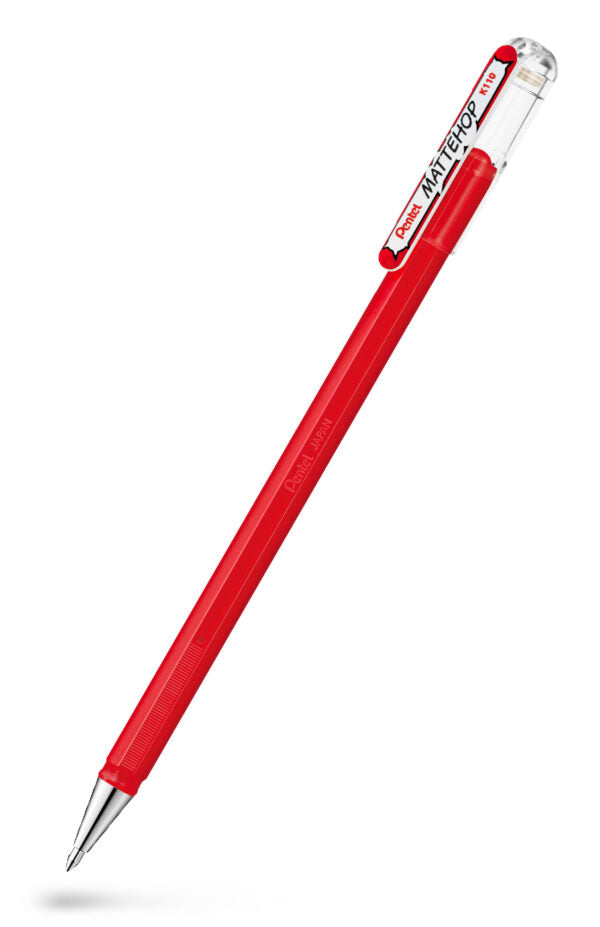 PENTEL K110V Mattehop Gelrollerpen Rød