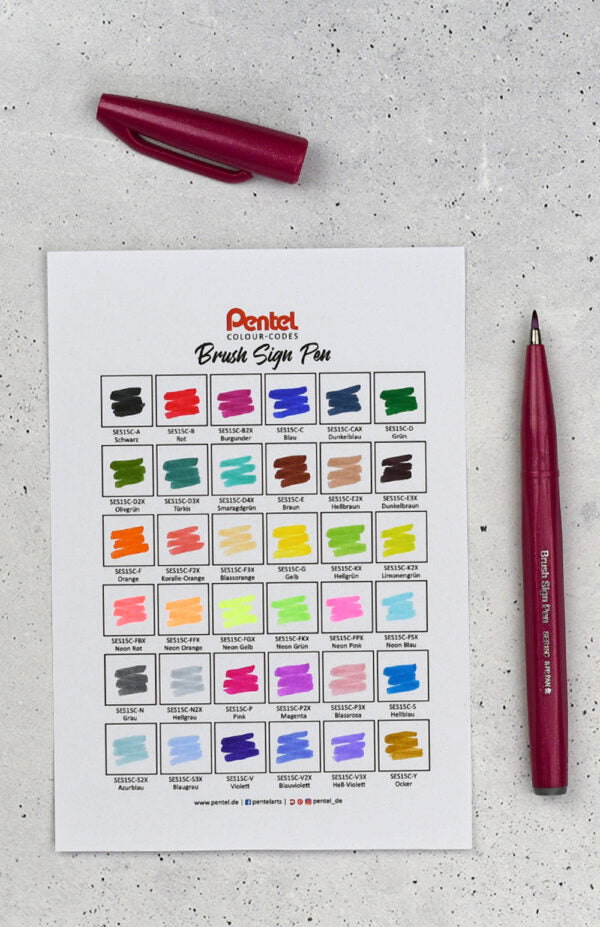 PENTEL SES15C Brush Sign Fiberpen - uplaceret billede