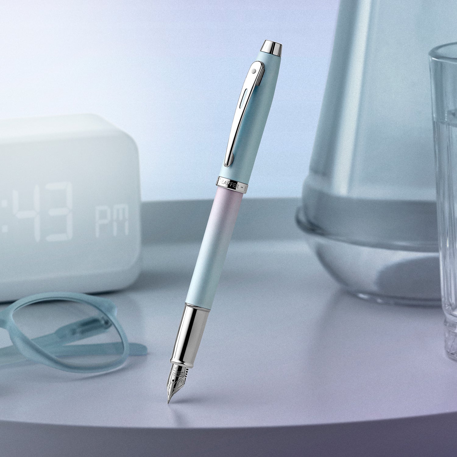 Sheaffer Expressions 100 Blue/Pink Pearlised with Chrome Accents
