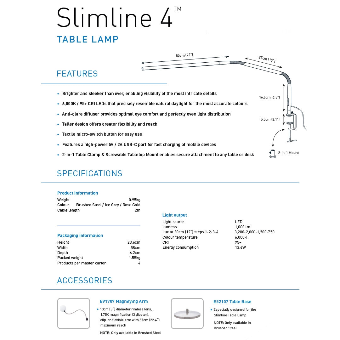 Daylight Slimline 4 bordlampe