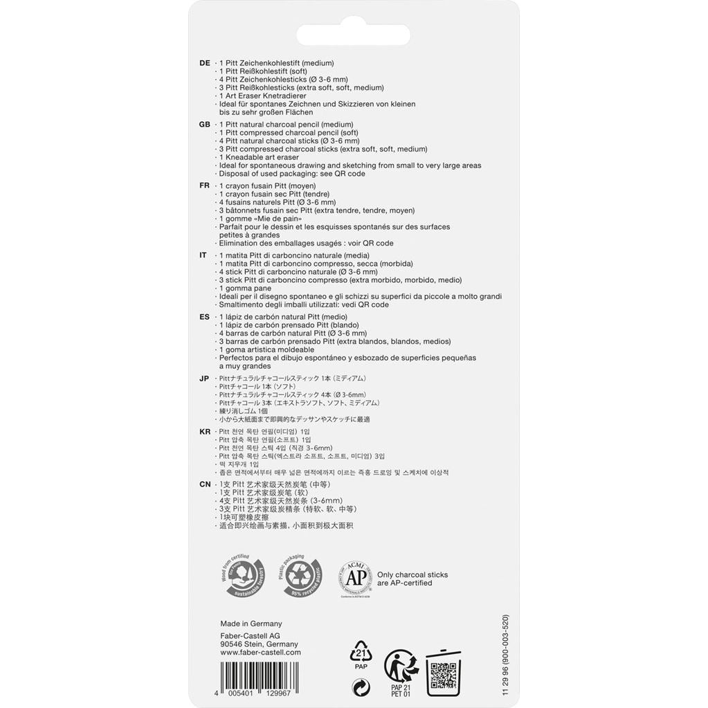 Faber-Castell Pitt Charcoal Set, 10-piece