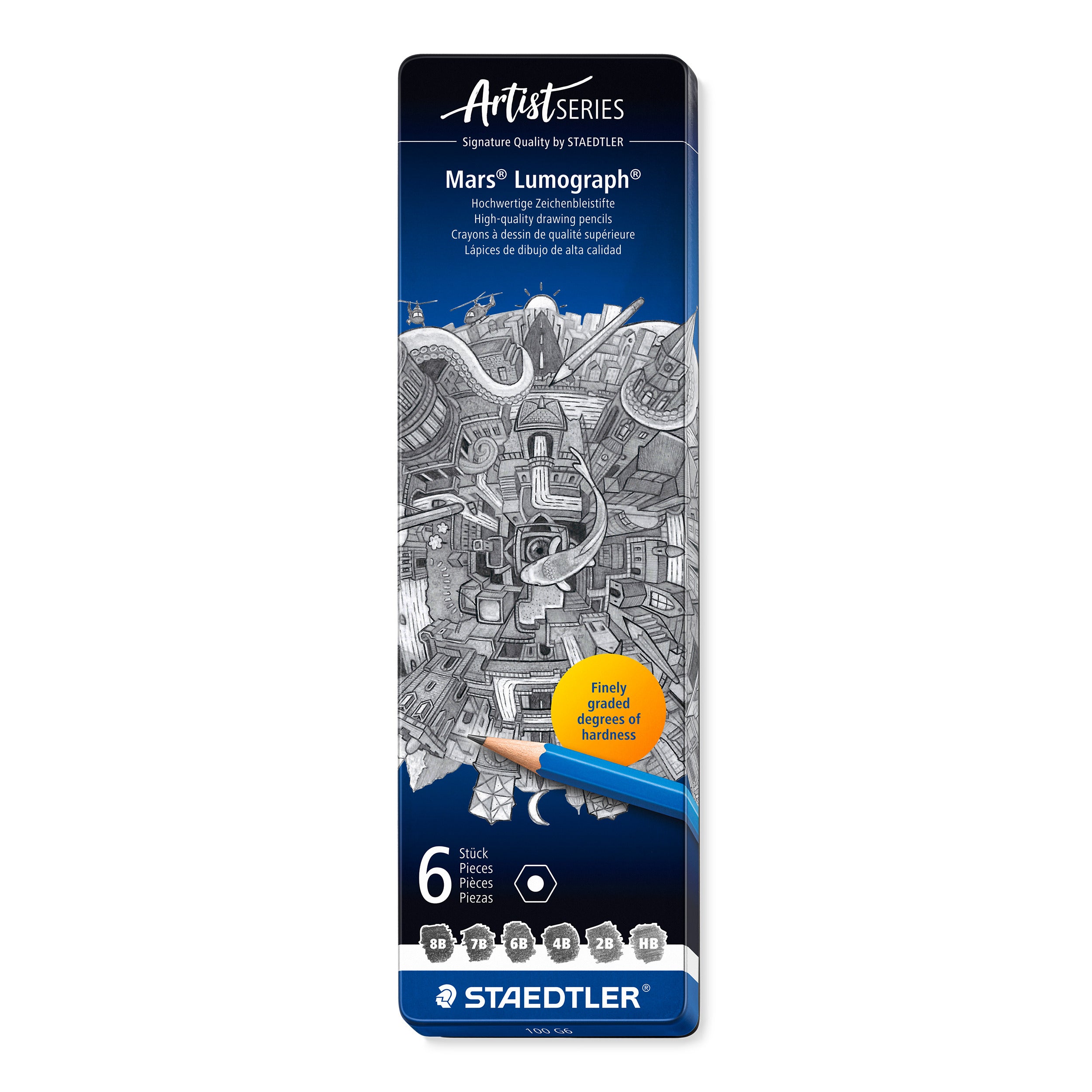 Staedtler Mars Lumograph drawing pencils 6 pcs