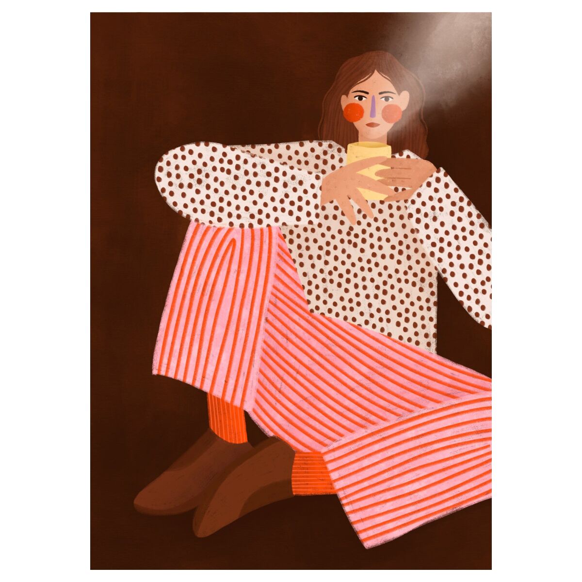 Bea Muller Woman With the Cup of Tea 50 x 70 cm