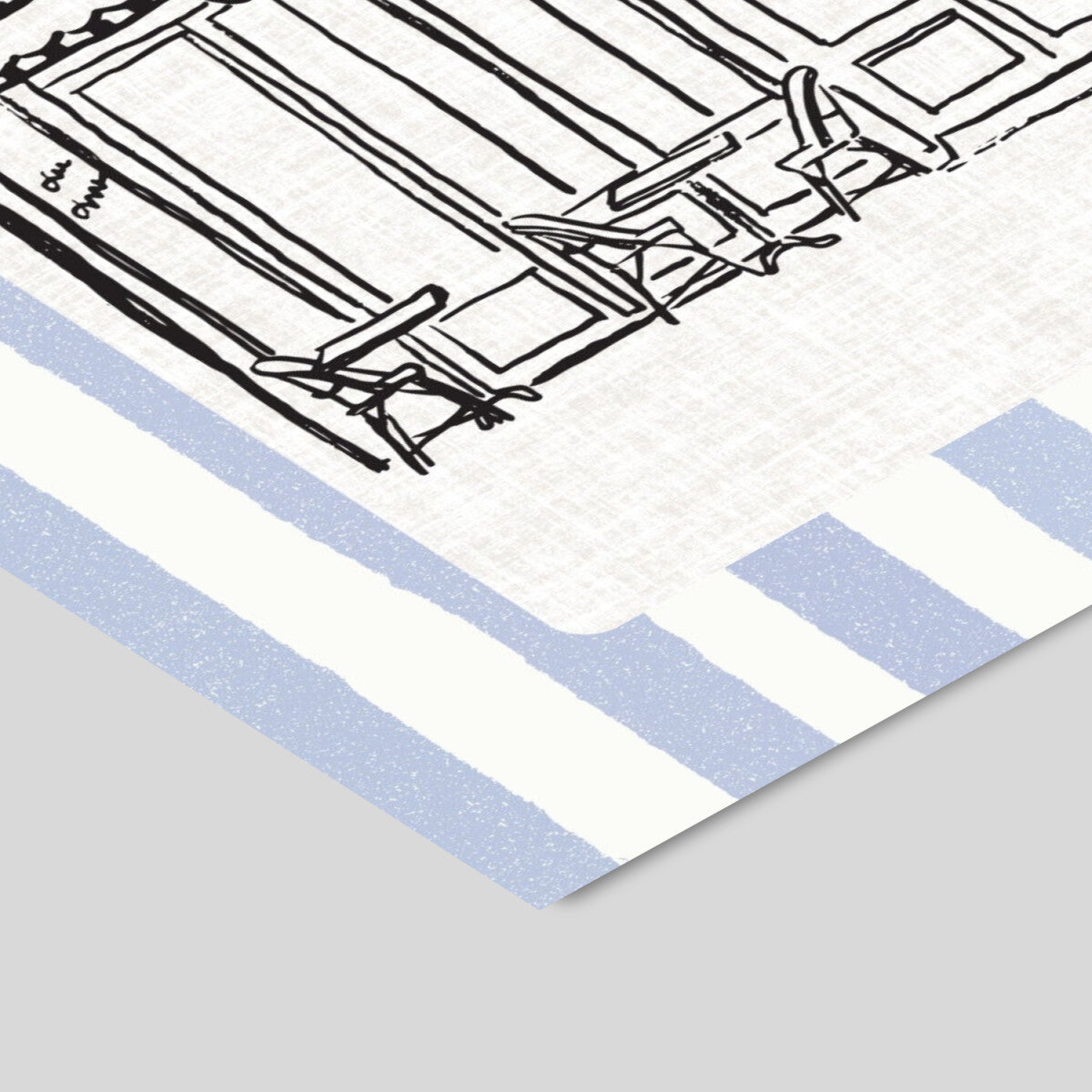 Jolly and Dash Cafe Kind of Day on Blue Stripes 30 x 40 cm