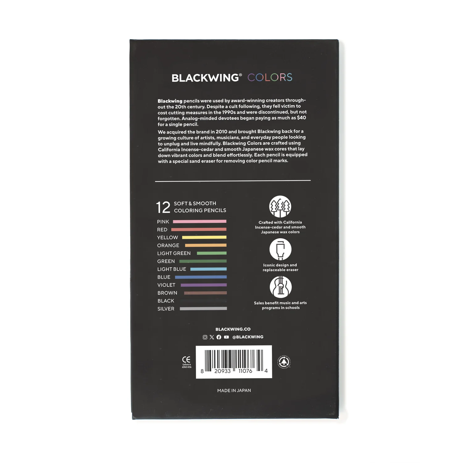 Blackwing - Colors farveblyanter 12 stk.