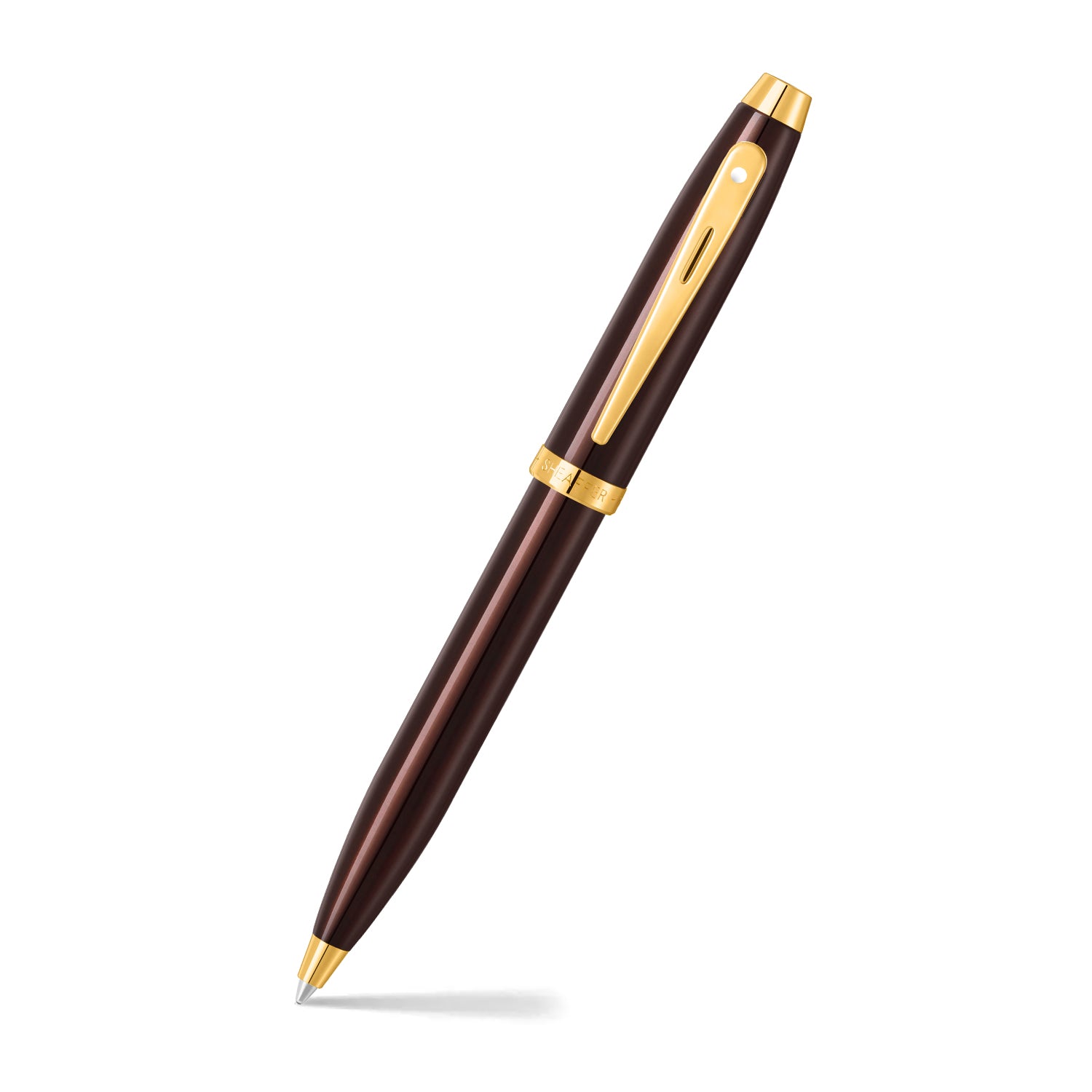 Sheaffer 100 Glossy Coffee Brown med PVD-gulddetaljer