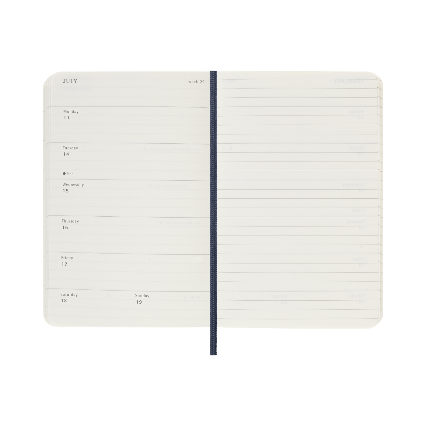 Moleskine Kalender Soft 12M Week Note Pocket Sapphire Blue 2026