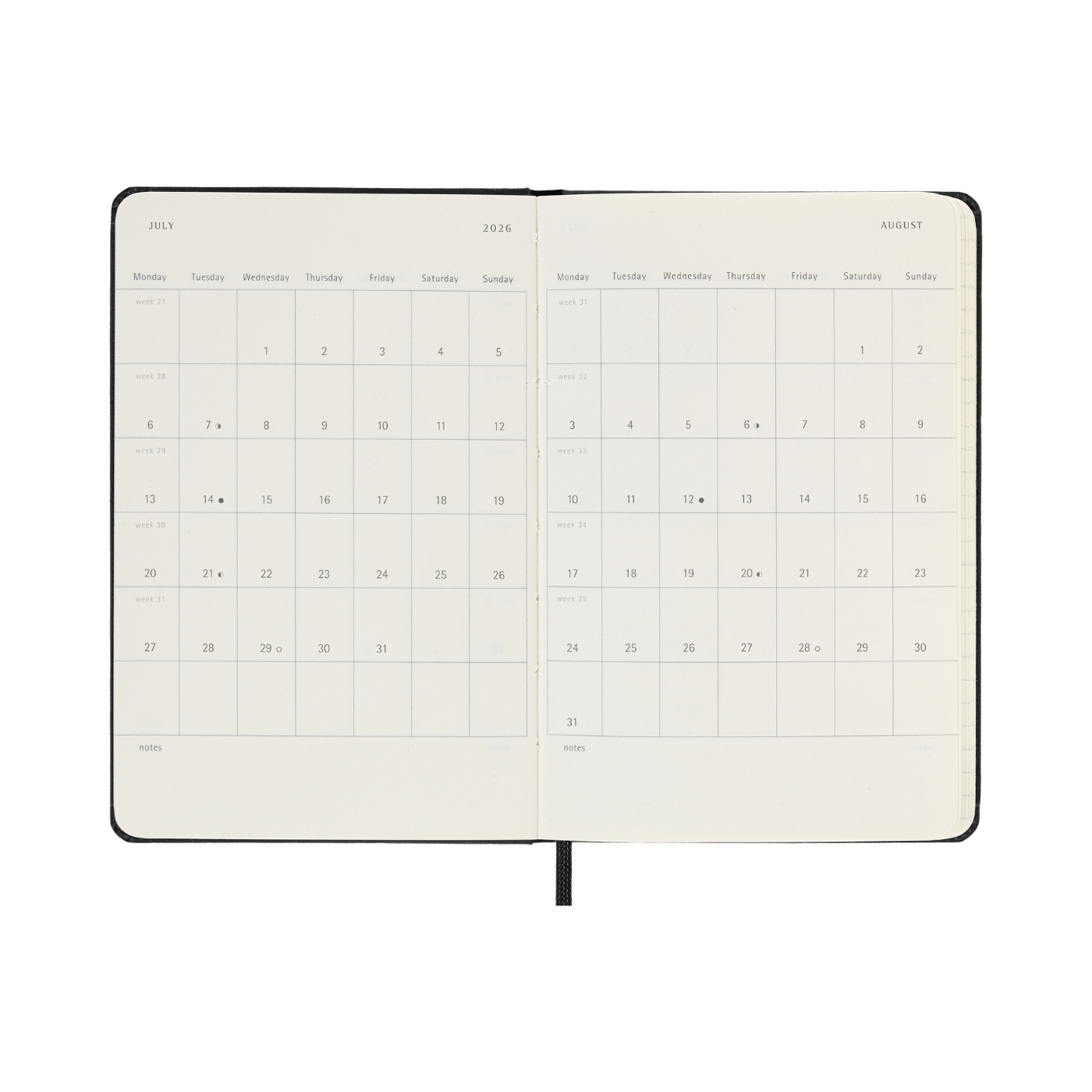 Moleskine Kalender Hard 12M Daily Pocket Sort 2026