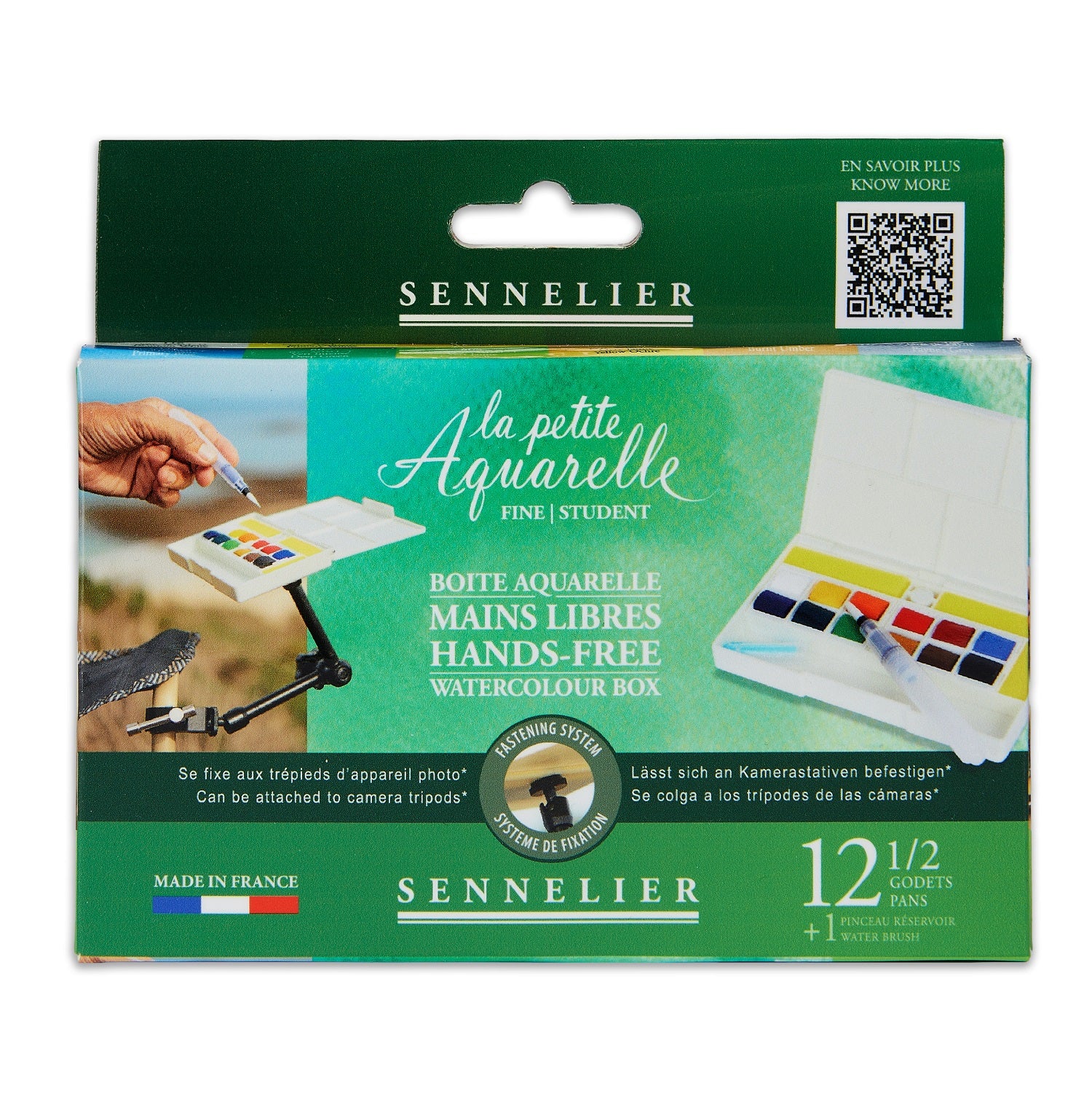 Sennelier aqua 1/2 pans sæt 12 stk. la petite Aquarelle HANDS FREE