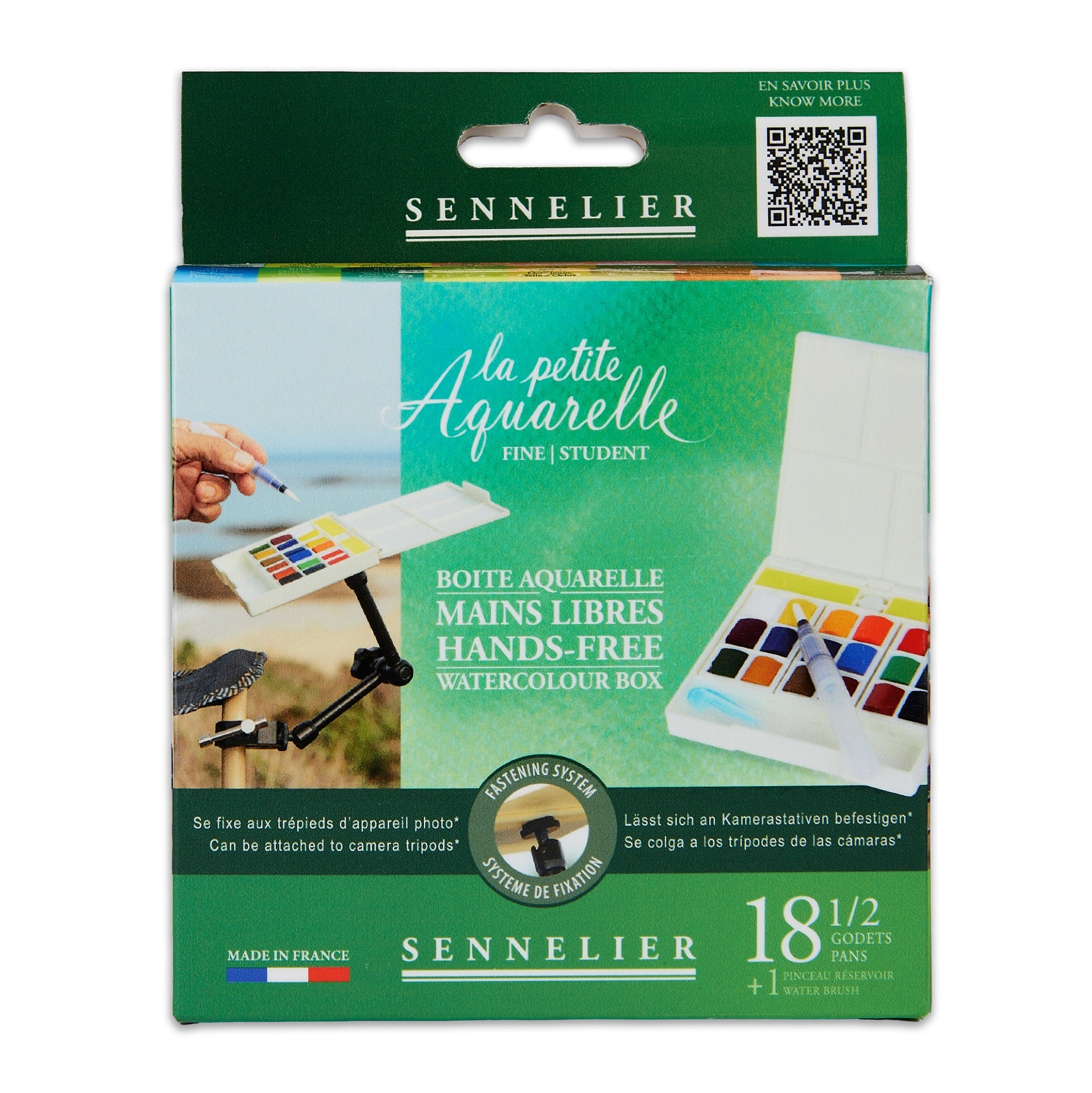 Sennelier aqua 1/2 pans sæt 18 stk. la petite Aquarelle HANDS FREE