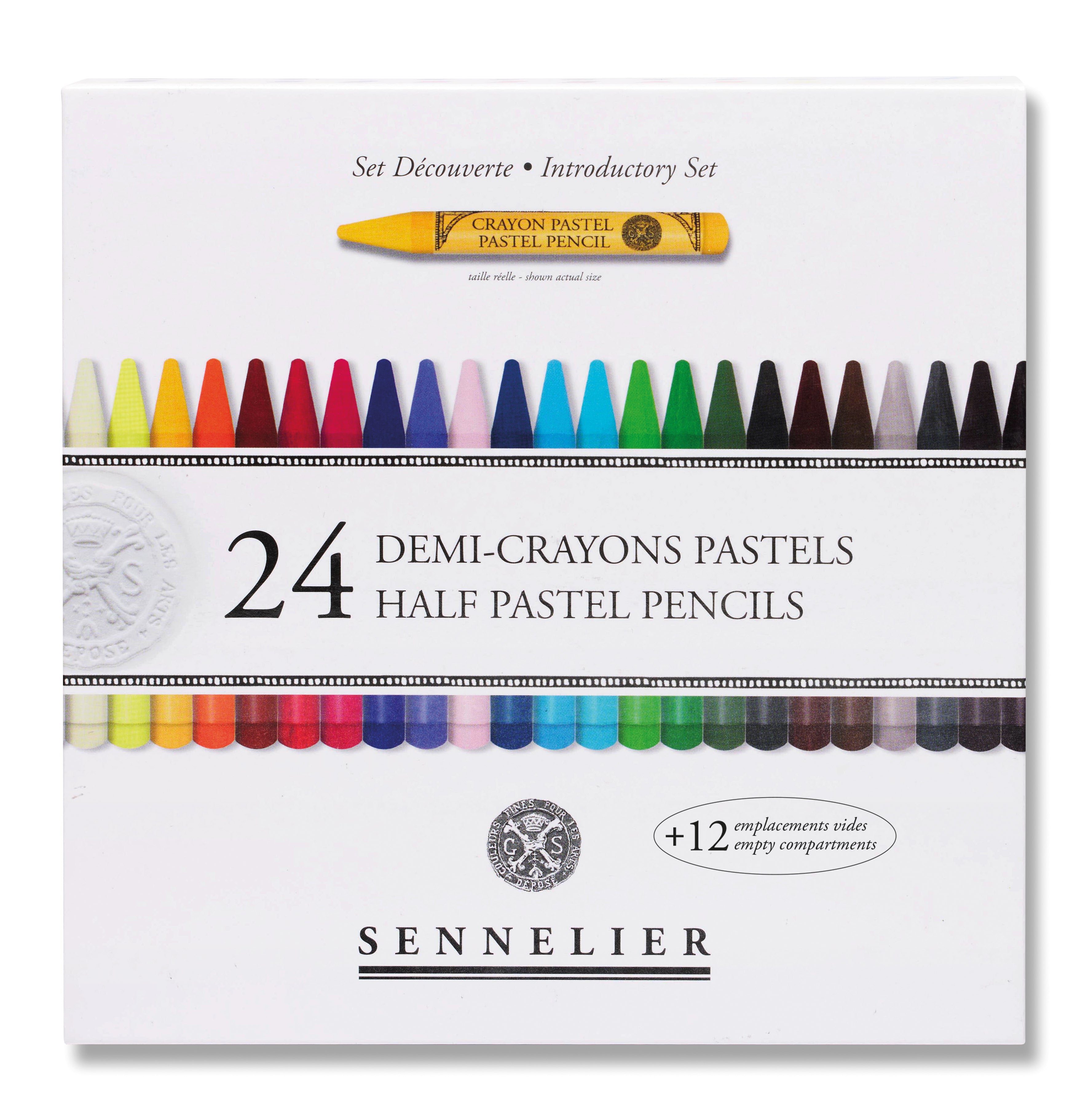 Sennelier Pastel Pencil Set 24 half pencils + 12 empty