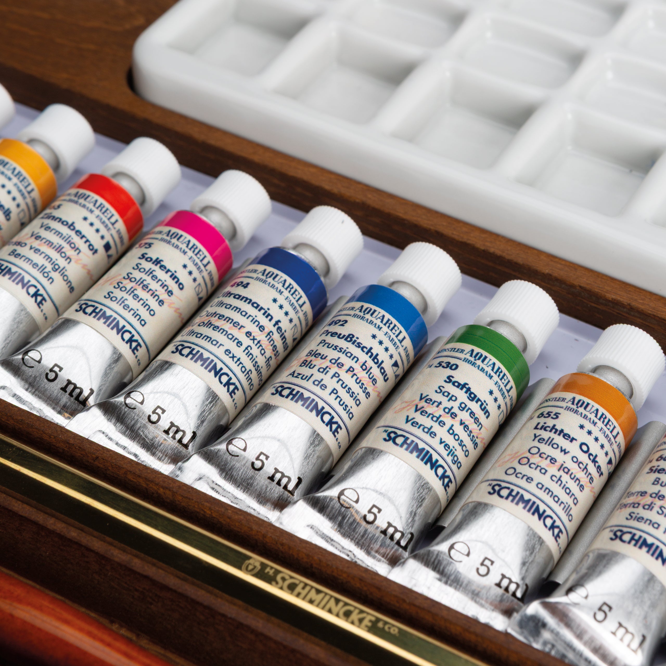 Schmincke Horadam Watercolor Set 12 x 5ml Retro Luxury Wooden Box