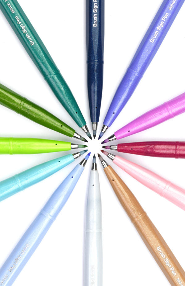 PENTEL SES15C Brush Sign Fiberpen - uplaceret billede