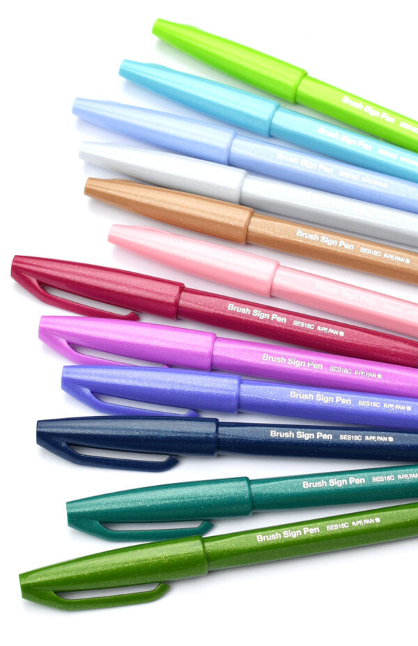 PENTEL SES15C Brush Sign Fiberpen - uplaceret billede