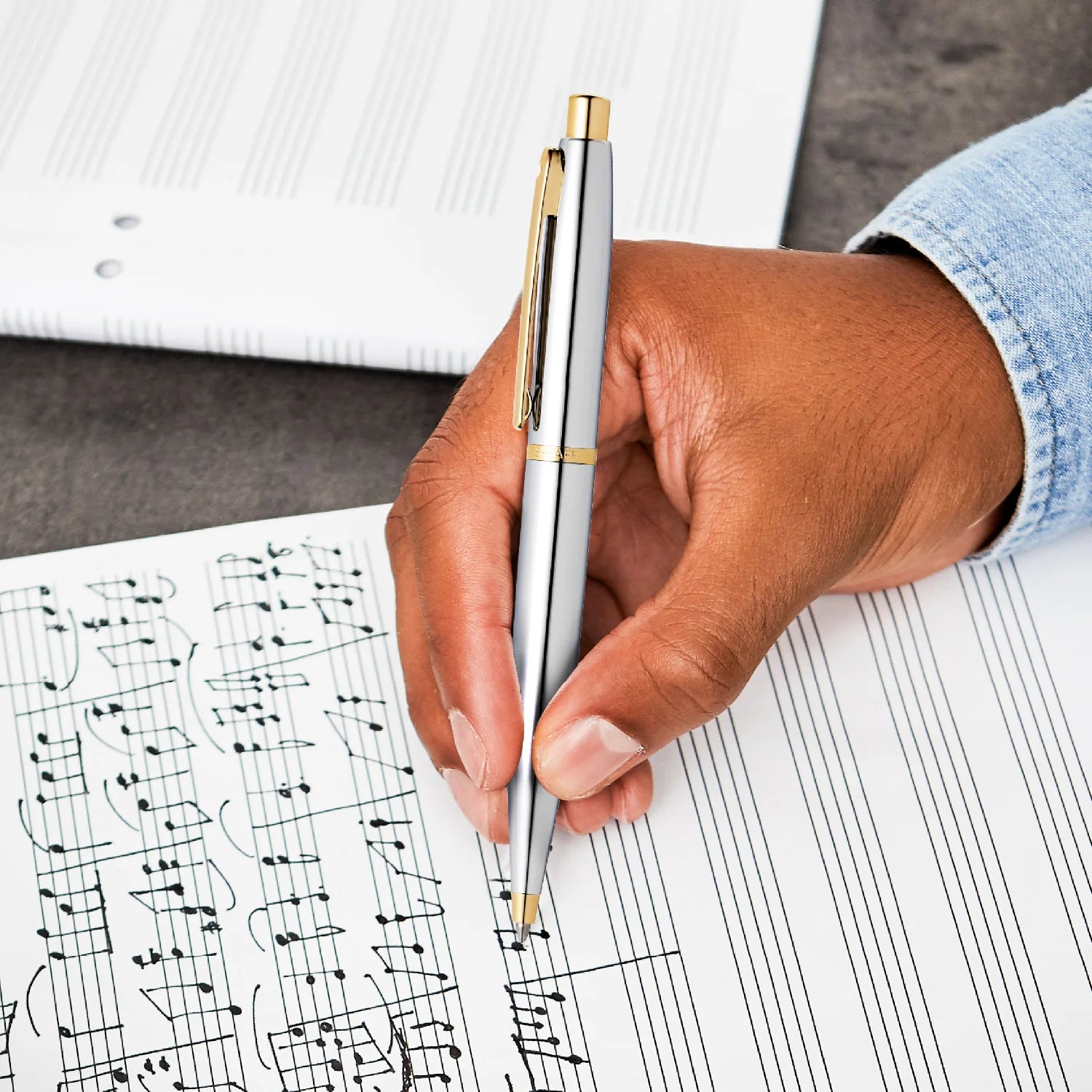 Sheaffer VFM Polished Chrome with Gold Accents