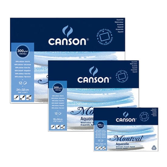 Canson Akvarelpapir 10.5x15.5 12 ark Canson Montval Akvarelblok 300gr