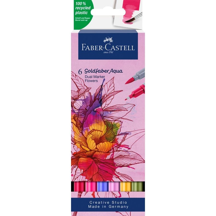 Faber-Castell Faber-Castell Goldfaber  Aqua Dual markers Flower 6 ass