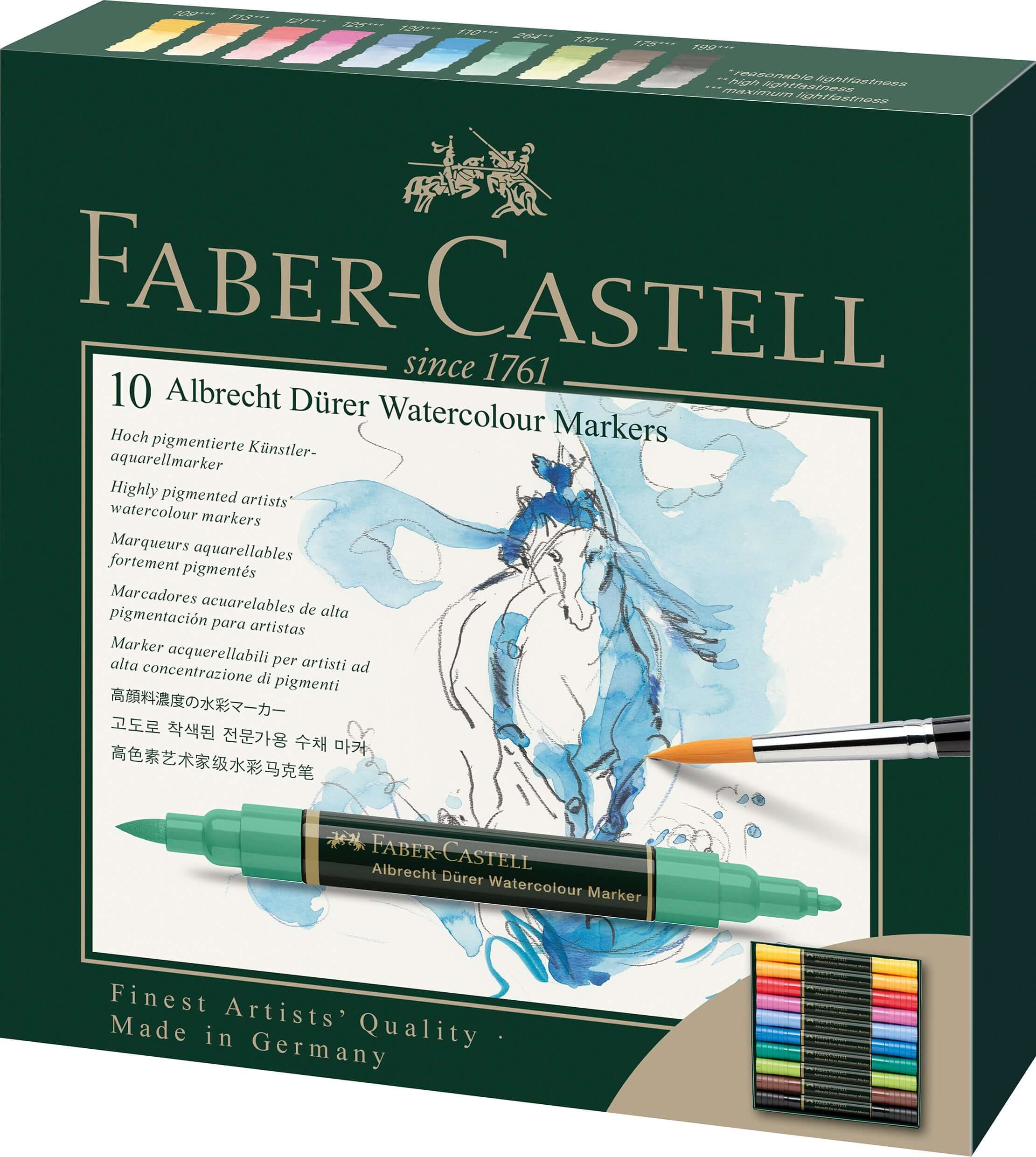 Faber-Castell Farveblyanter 10 stk Albrecht Dürer watercolour marker sæt (Flere Varianter)
