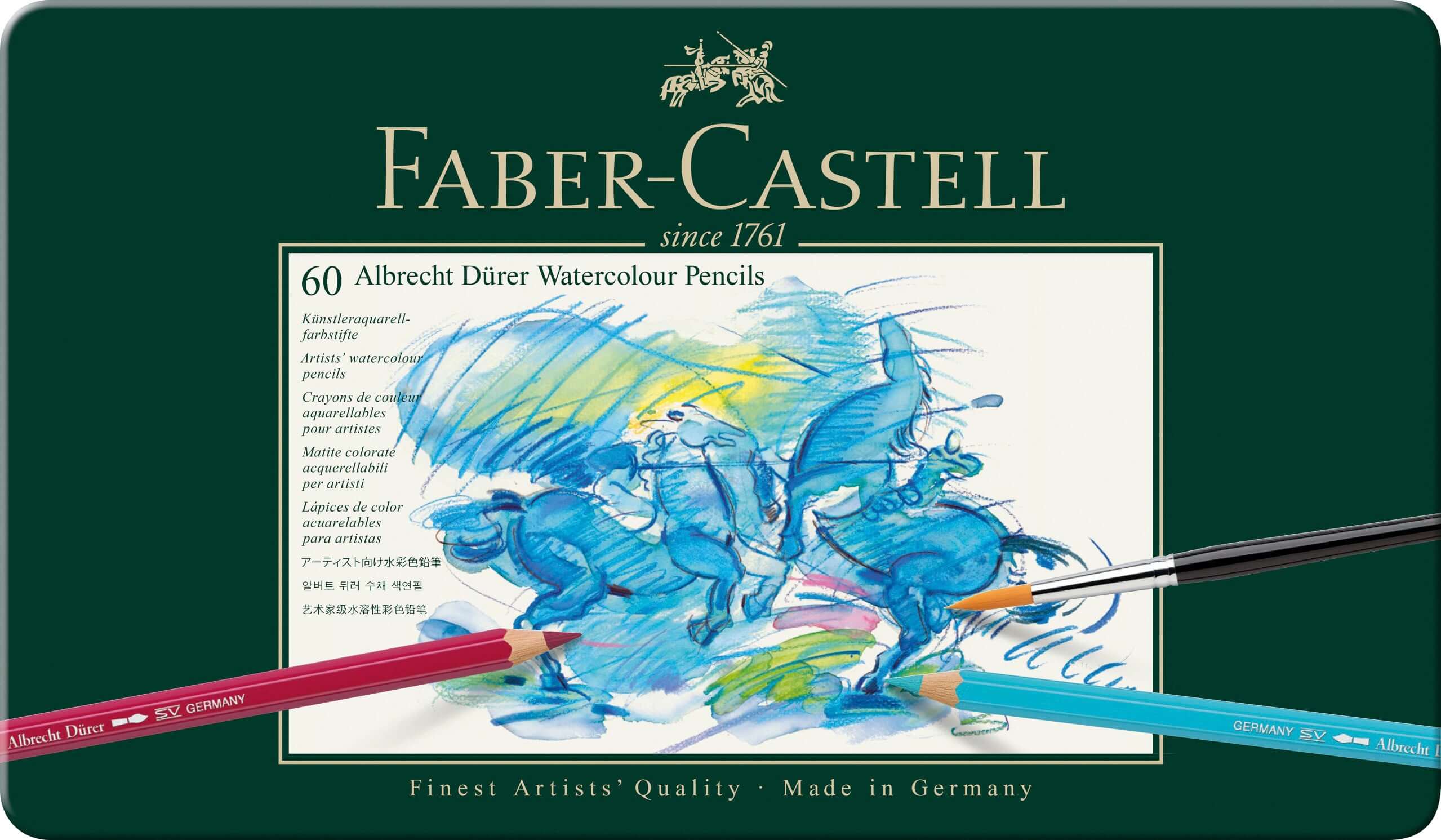 Faber-Castell Farveblyanter Faber-Castell Albrecht Dürer akvarelfarver tinæske - 60 farver