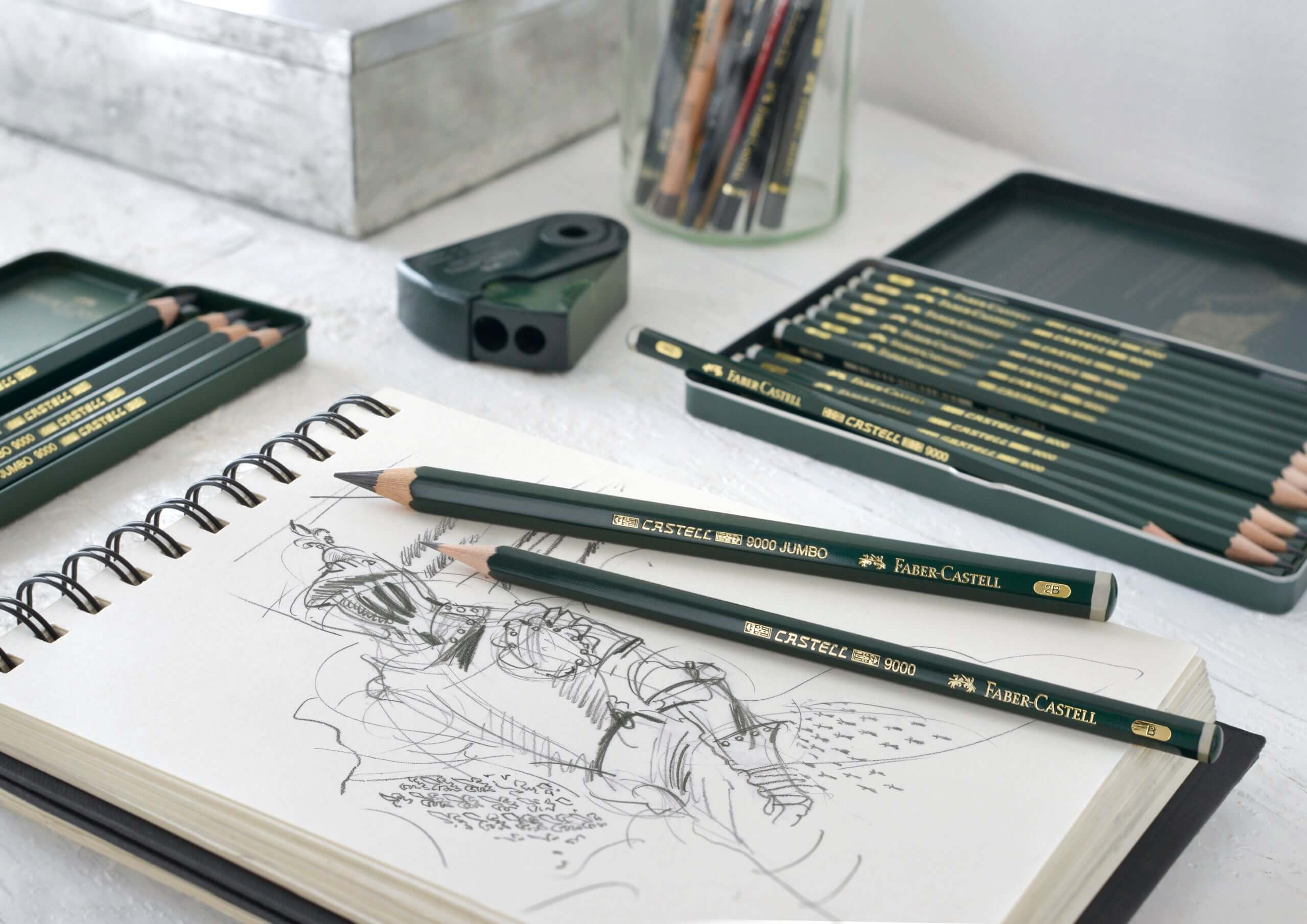 Faber-Castell Farveblyanter Faber-Castell Castell 9000 graphite tinæske - 6 ass.