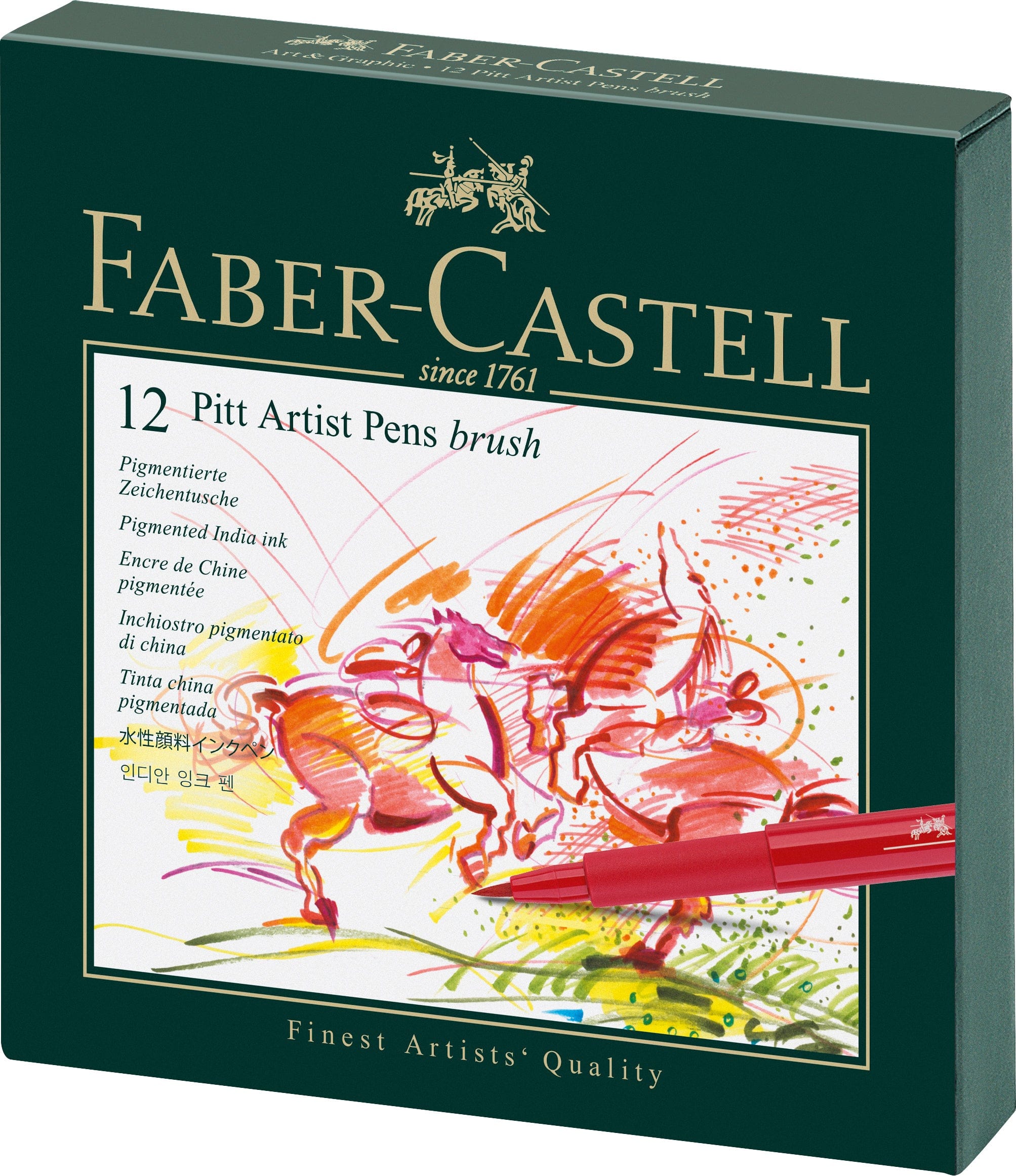 Faber-Castell Tuscher Pitt artist pen brush - 12 farver