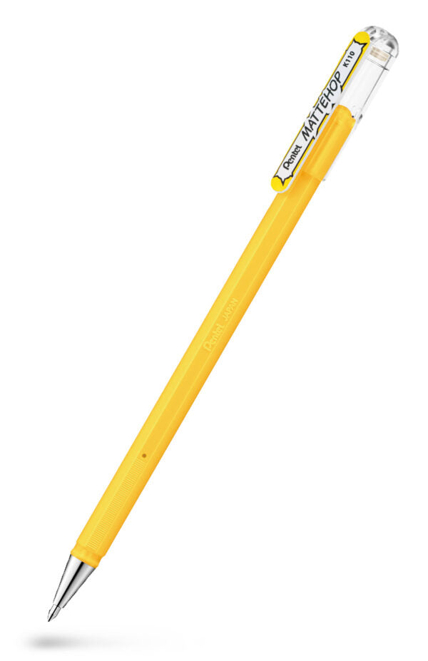 PENTEL K110V Mattehop Gelrollerpen Gul