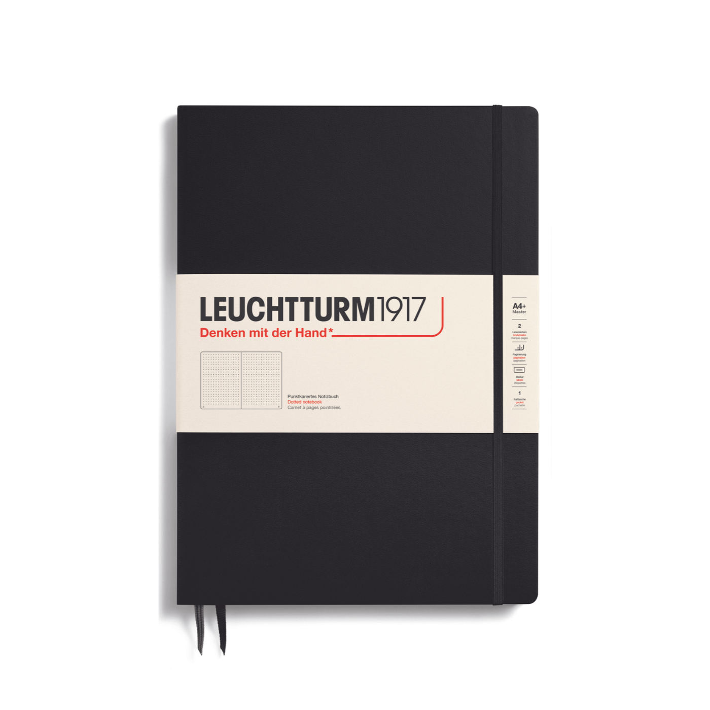 Leuchtturm 1917 Notesbog Leuchtturm1917 Notesbog Hardcover A4+ 121s Prikket Black