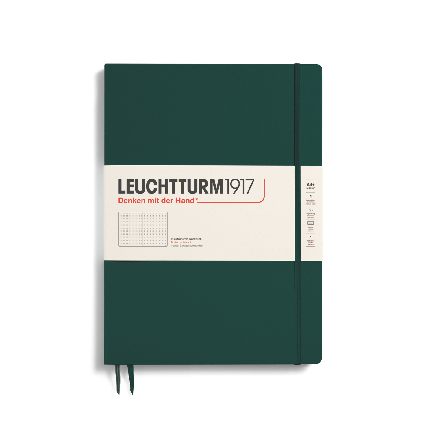 Leuchtturm 1917 Notesbog Leuchtturm1917 Notesbog Hardcover A4+ 121s Prikket Forest Green