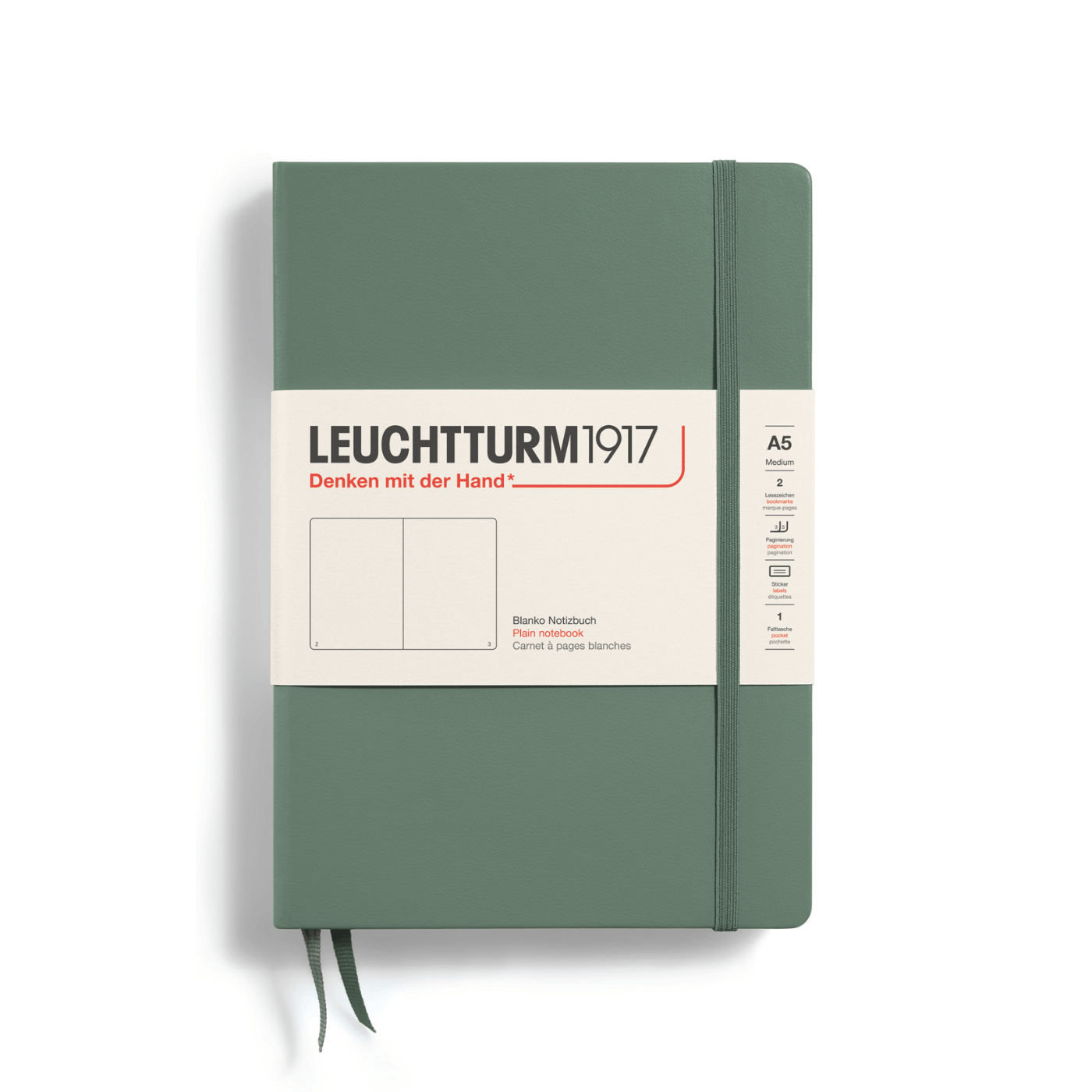 Leuchtturm 1917 Notesbog Leuchtturm1917 Notesbog Hardcover A5 249s Blank Olive