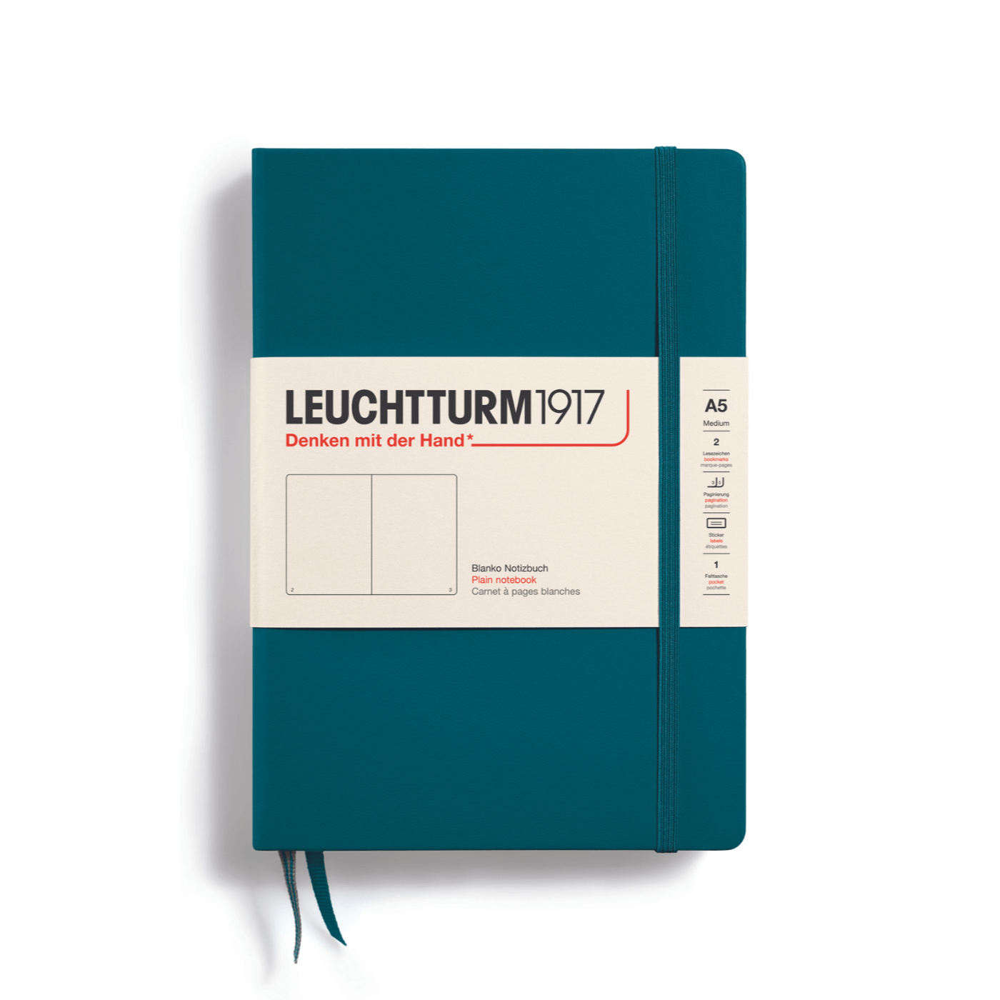 Leuchtturm 1917 Notesbog Leuchtturm1917 Notesbog Hardcover A5 249s Blank Pacific Green