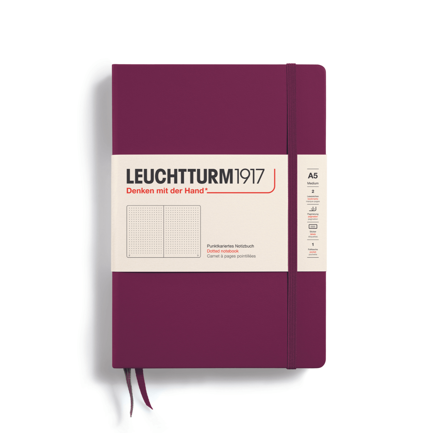 Leuchtturm 1917 Notesbog Leuchtturm1917 Notesbog Hardcover A5 249s Prikket Port Red