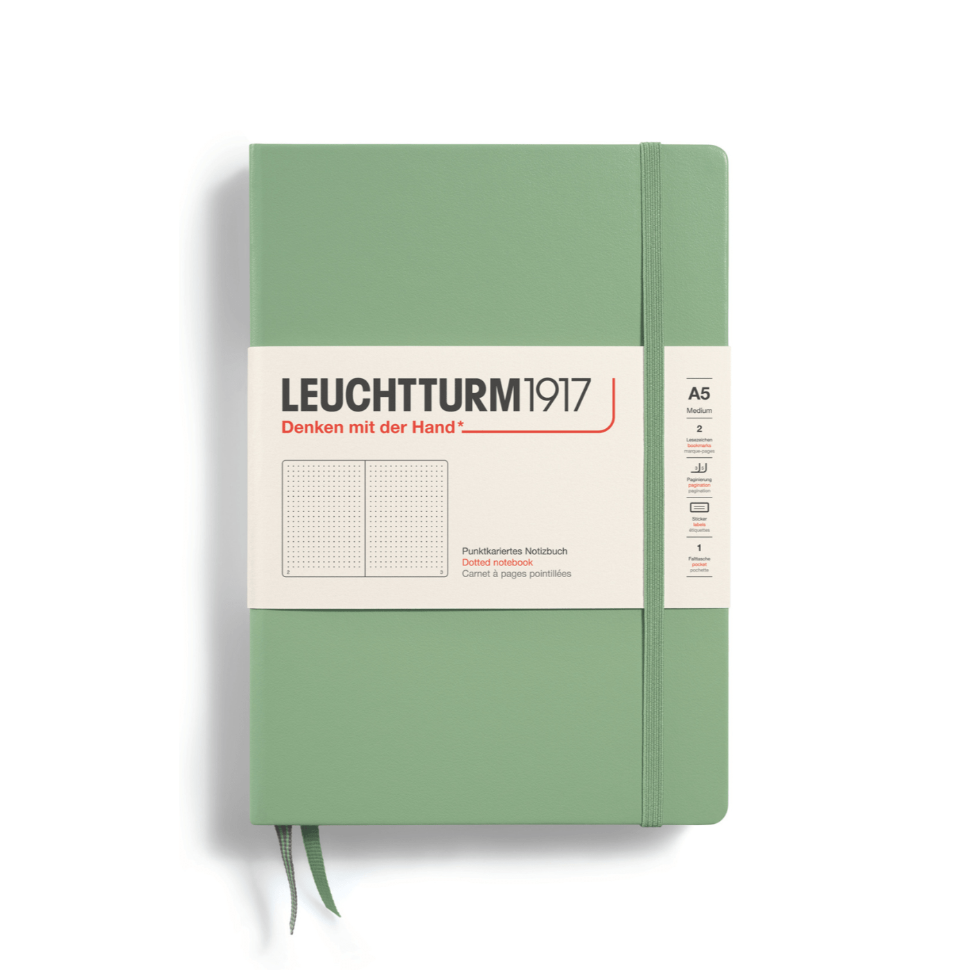 Leuchtturm 1917 Notesbog Leuchtturm1917 Notesbog Hardcover A5 249s Prikket Sage