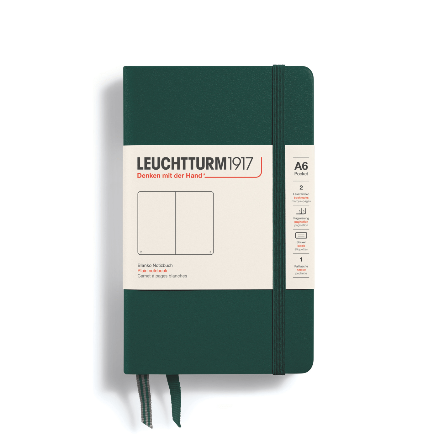 Leuchtturm 1917 Notesbog Leuchtturm1917 Notesbog Hardcover A6 185s Blank Forest Green