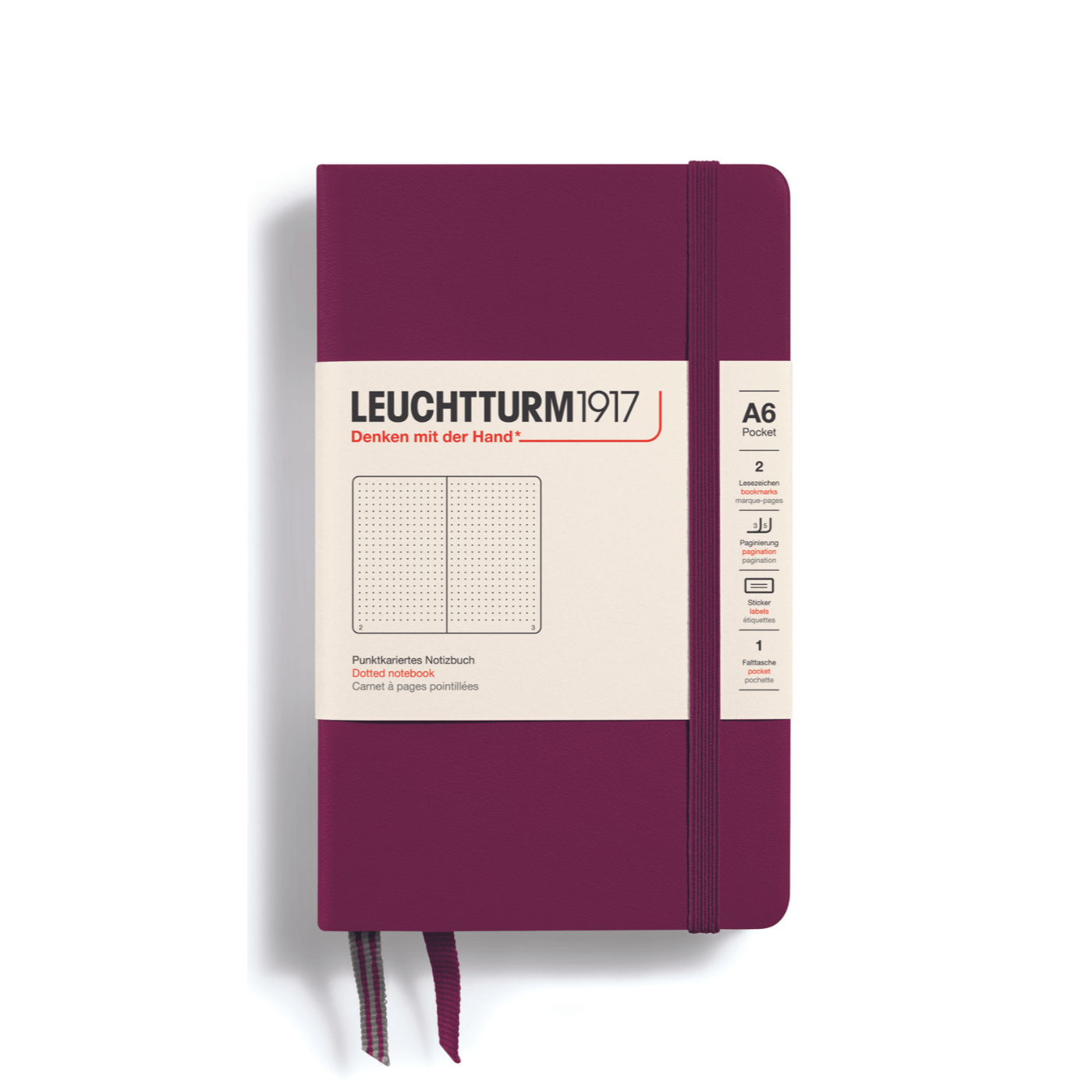 Leuchtturm 1917 Notesbog Leuchtturm1917 Notesbog Hardcover A6 185s Prikket Port Red