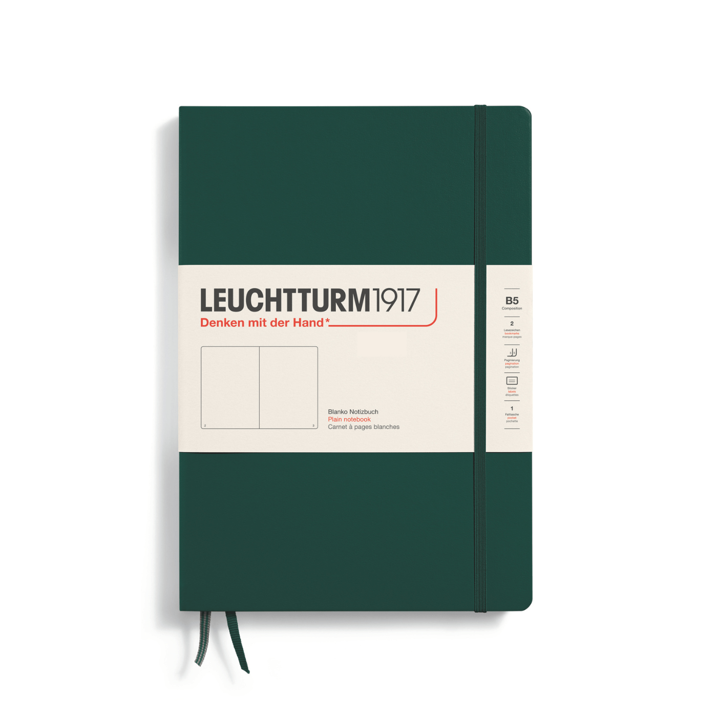 Leuchtturm 1917 Notesbog Leuchtturm1917 Notesbog Hardcover B5 219s Blank Forest Green