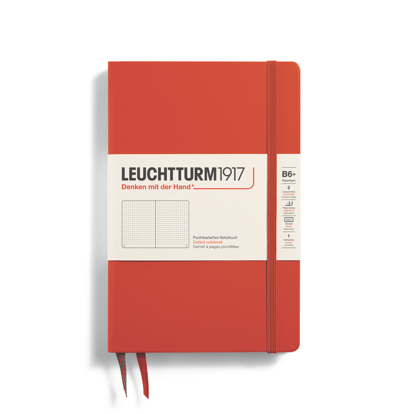 Leuchtturm 1917 Notesbog Leuchtturm1917 Notesbog Hardcover B6+ 219s Prikket Fox Red