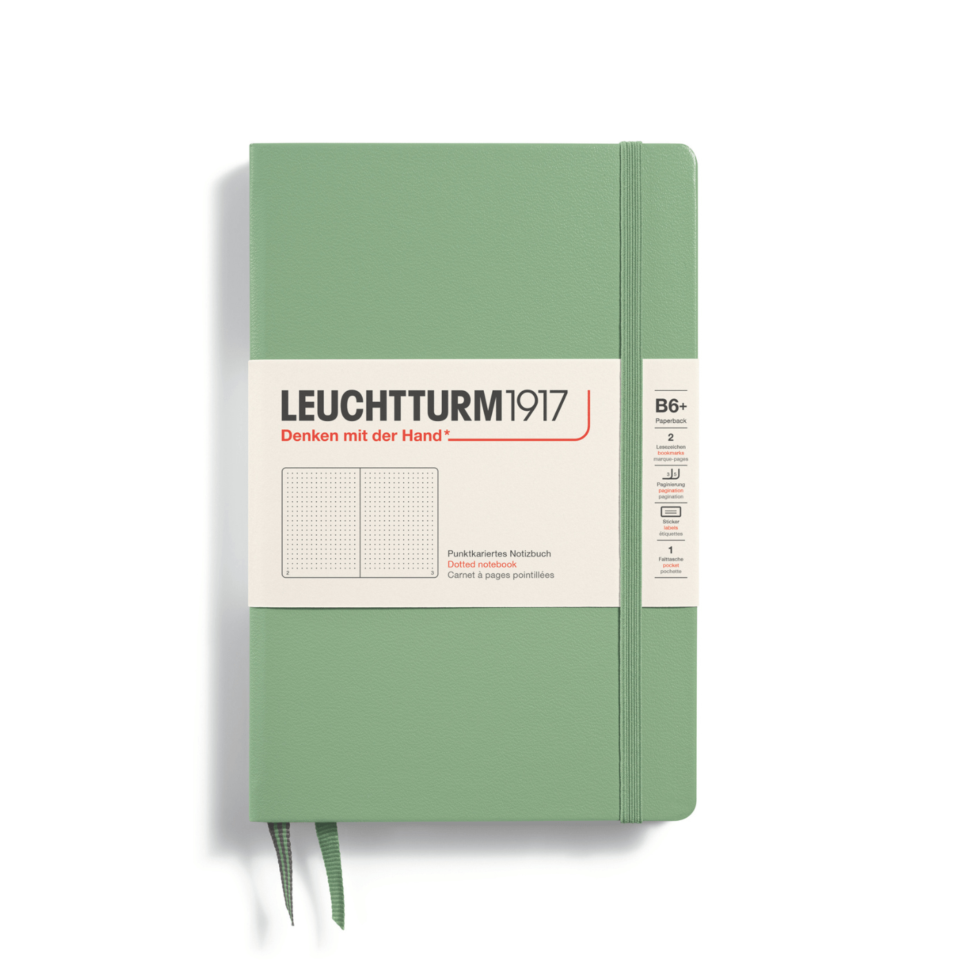 Leuchtturm 1917 Notesbog Leuchtturm1917 Notesbog Hardcover B6+ 219s Prikket Sage