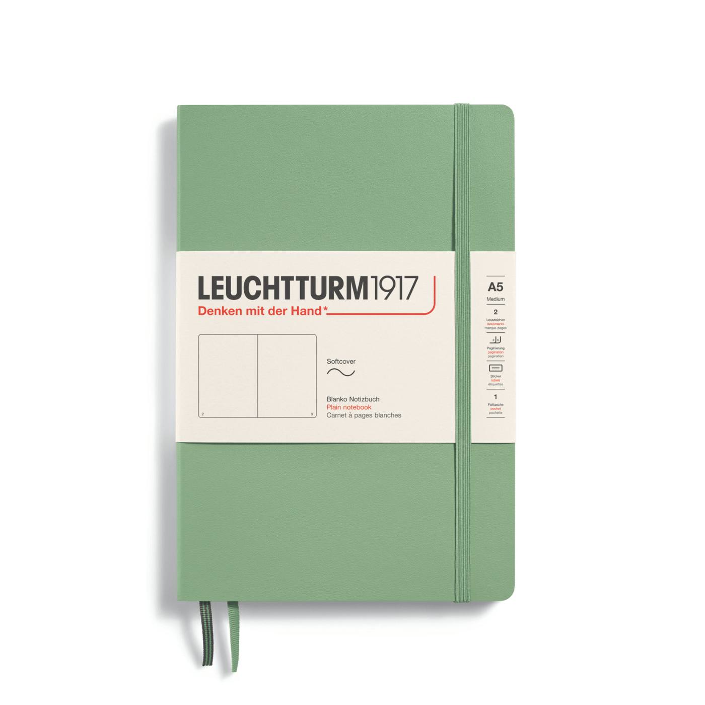 Leuchtturm 1917 Notesbog Leuchtturm1917 Notesbog Softcover A5 121s Blank Sage