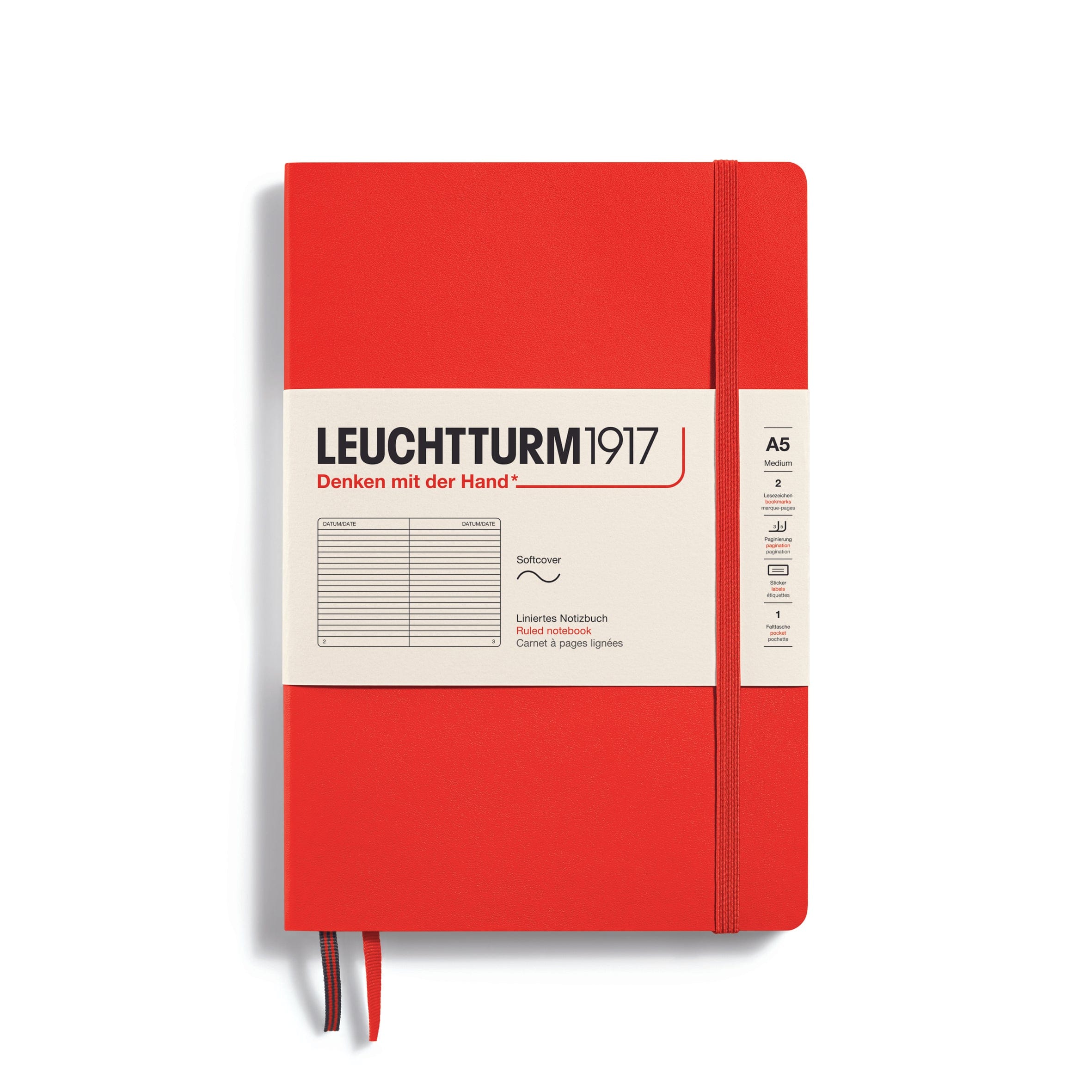 Leuchtturm 1917 Notesbog Leuchtturm1917 Notesbog Softcover A5 121s Linjeret Lobster