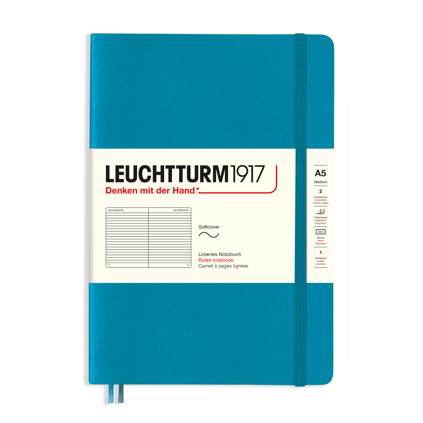 Leuchtturm 1917 Notesbog Leuchtturm1917 Notesbog Softcover A5 121s Linjeret Ocean